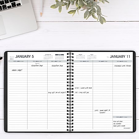 Condition photo showing item condition for set of 3 at-a-glance 2026 open scheduling weekly planner black medium 6 34 x 8 34 -