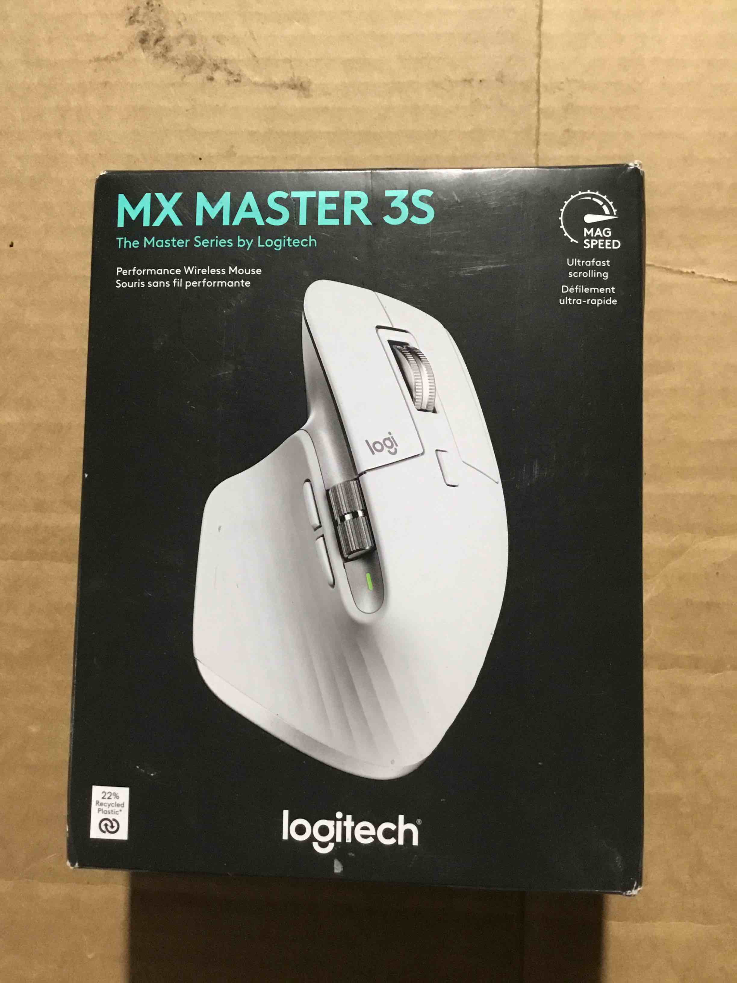 Condition photo showing New/Like New for Logitech - MX Master 3S Wireless Laser Mouse with Ultrafast Scrolling - Wireless - Pale Gray