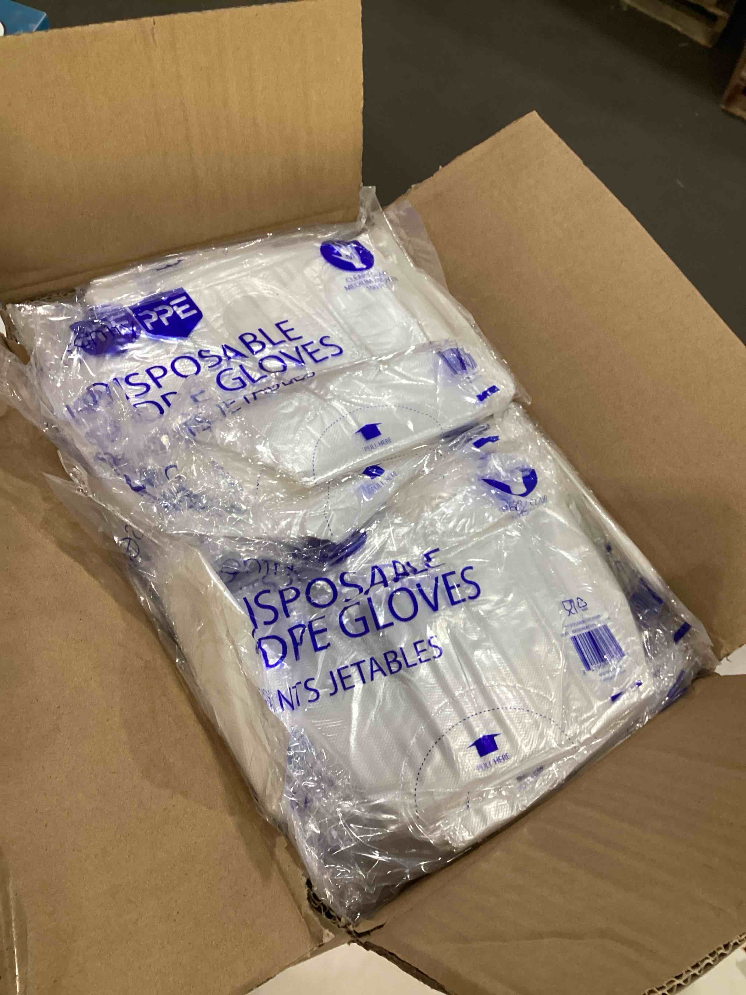 case of size medium HDPE Gloves