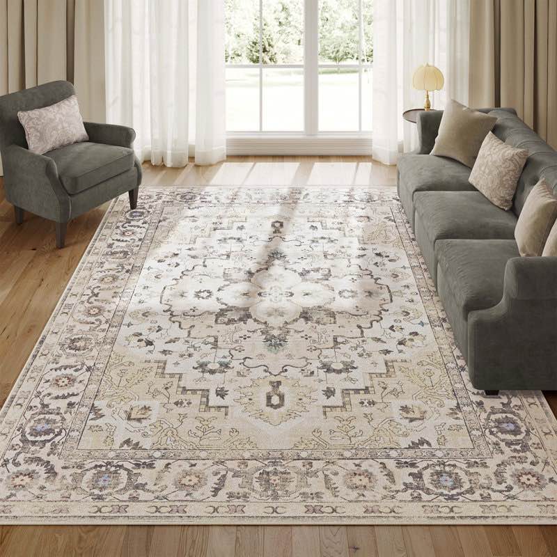 Charlae Rug, Non-Slip Rug, Traditional Retro Style, Machine Washable, 8 x 10 Rectangle