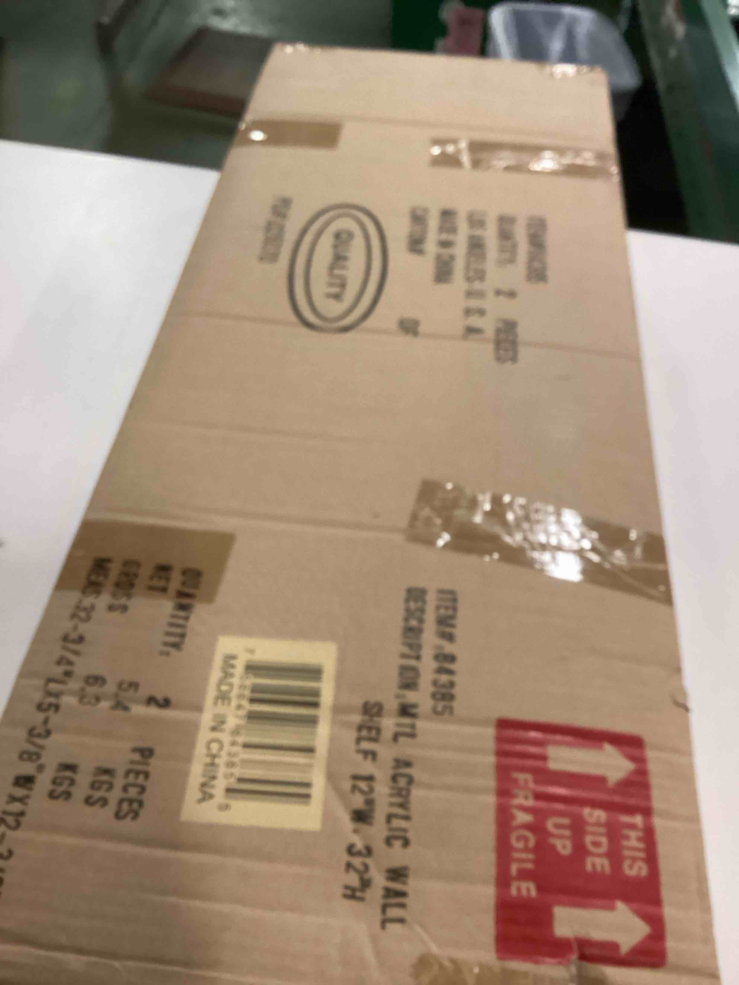 Deco 79 84385 Iron and Acrylic 3-Tiered Wall Shelf, 32" x 12", Gray/Clear