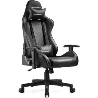 GTRACING Gaming Chair Racing Office Computer Ergonomic Video Game Chair Backrest and Seat Height Adjustable Swivel Recliner with Headrest and Lumbar Pillow Esports Chair (White)