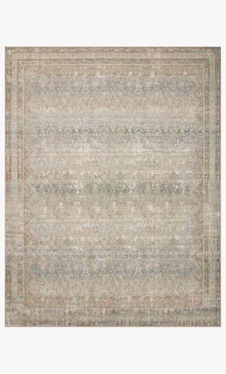 Angela Rose x Loloi Aubrey Collection AUB-03 Jade / Natural, Traditional 5'-0" x 5'-0" Round Area Rug
