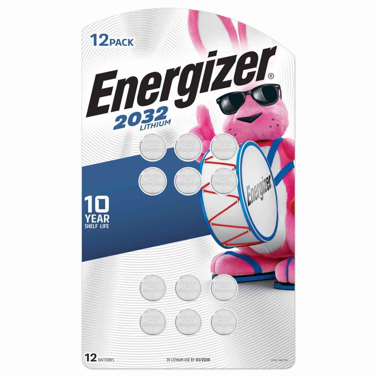 Energizer 2032 Lithium Coin Battery, 9 Pack