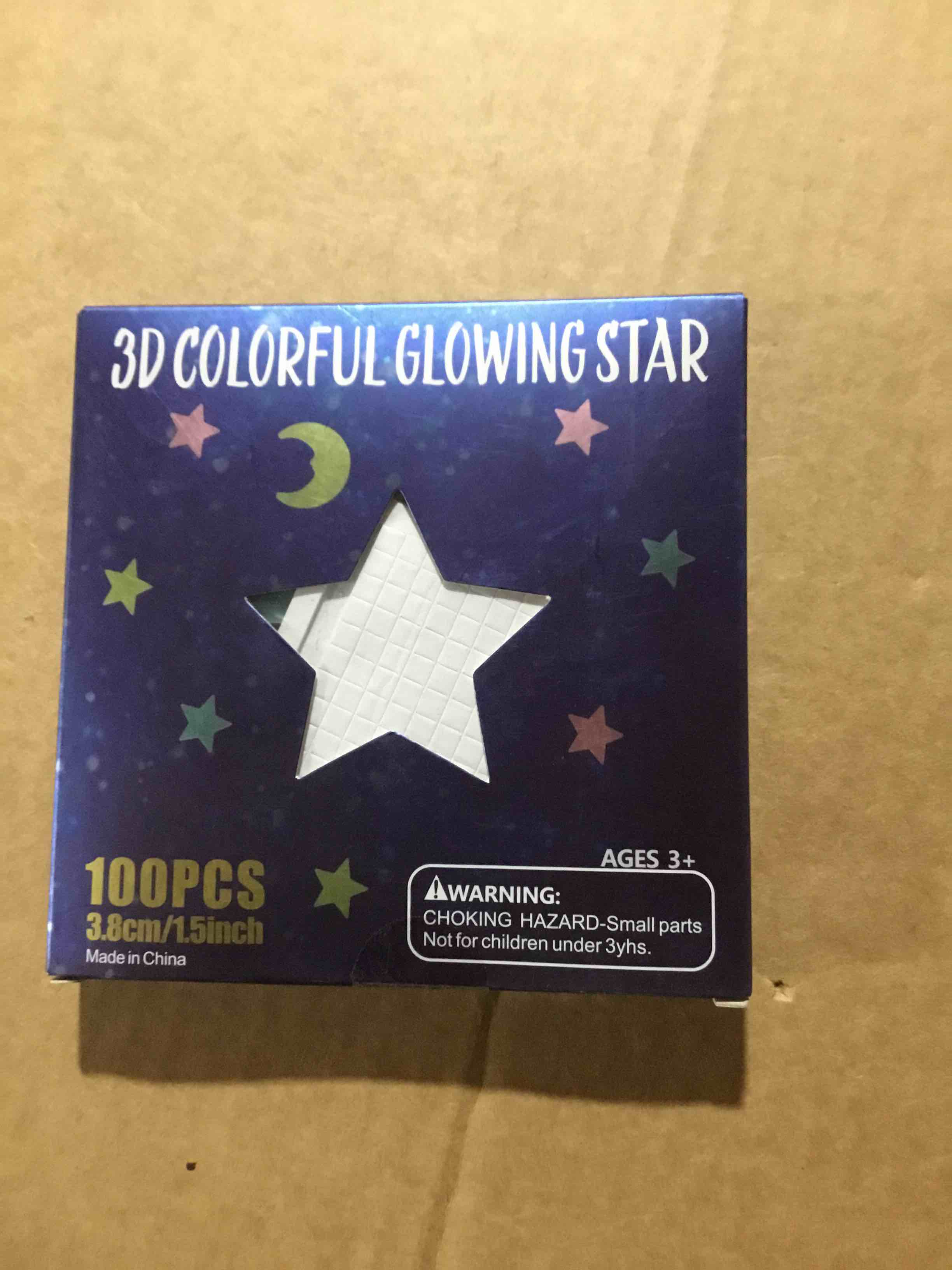 Condition photo showing New/Like New for AM AMAONM 100 Pcs Colorful Glow in The Dark Luminous Stars Fluorescent Noctilucent Plastic Wall Stickers Murals Decals for Home Art Decor Ceiling Wall Decorate Kids Babys Bedroom Room Decorations