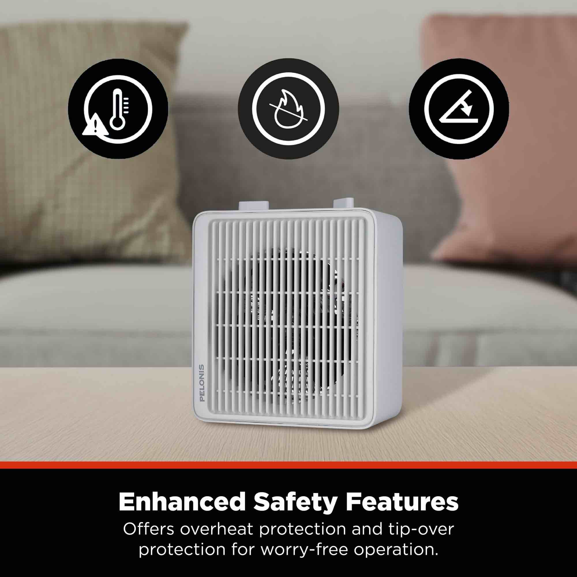 Pelonis 1500W 3-Speed Electric Fan-Forced Space Heater, White, New, PSHF10M1AWWV