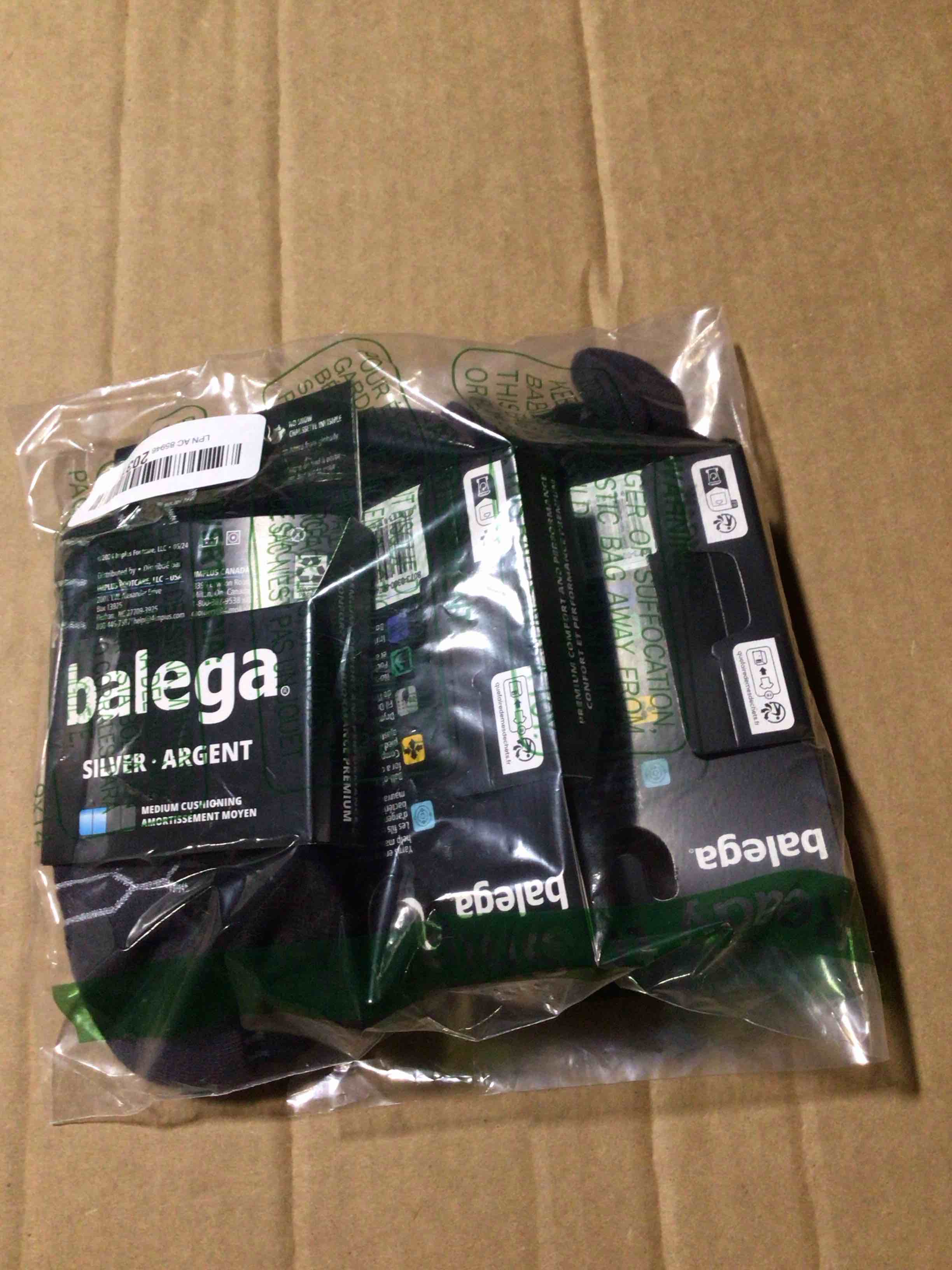 Condition photo showing New/Like New for Balega Unisex Balega Silver Compression Fit Performance No Show Athletic Running Socks for Men and Women (3-pack) Medium Black
