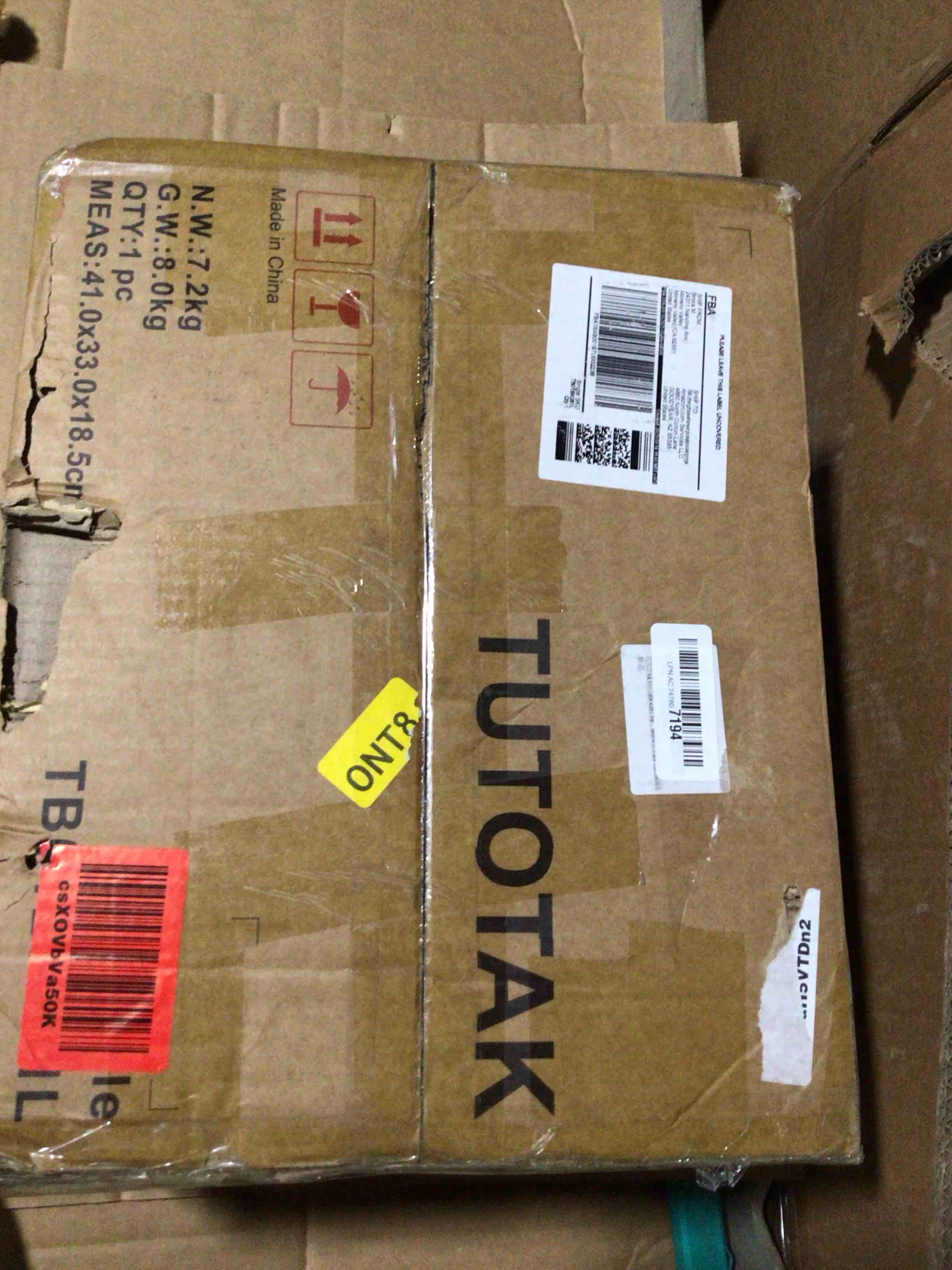 Condition photo showing New/Like New for TUTOTAK LED Night Stand with Charging Station, Large Nightstand with USB and Type-C Port, Bedside Table with Cloth Drawers, End Table for Livingroom, Bedroom, Black TB01BK081L 1 PC-Large Plug&LED Black