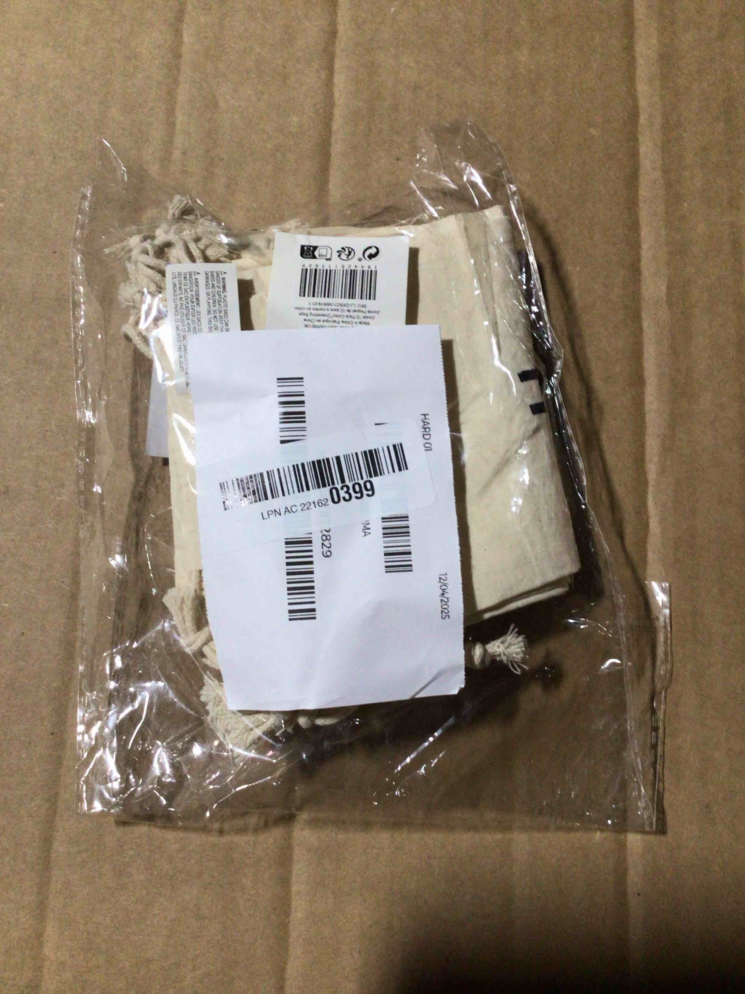 Condition photo showing New/Like New for Juvale Money Bags Canvas Drawstring Pouches - 12 Pack, 4.3 x 7 In, Beige - Pirate Loot Bags for Kids