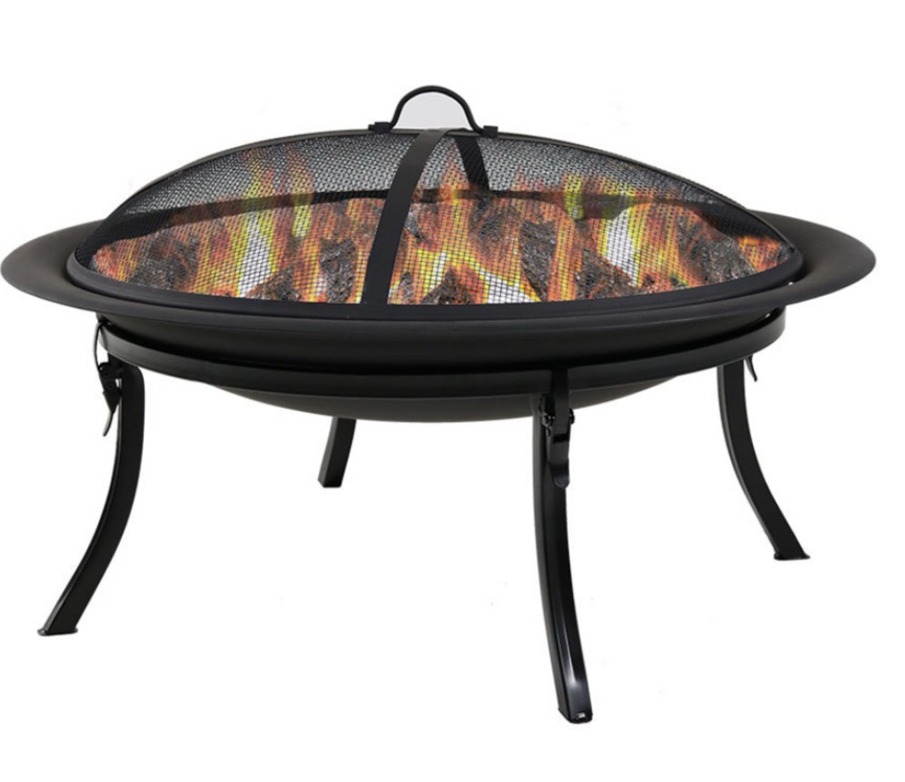 Sunnydaze Decor, Folding Fire Pit with Spark Screen - 29in., Diameter 29 in, Model# NB-CGO101