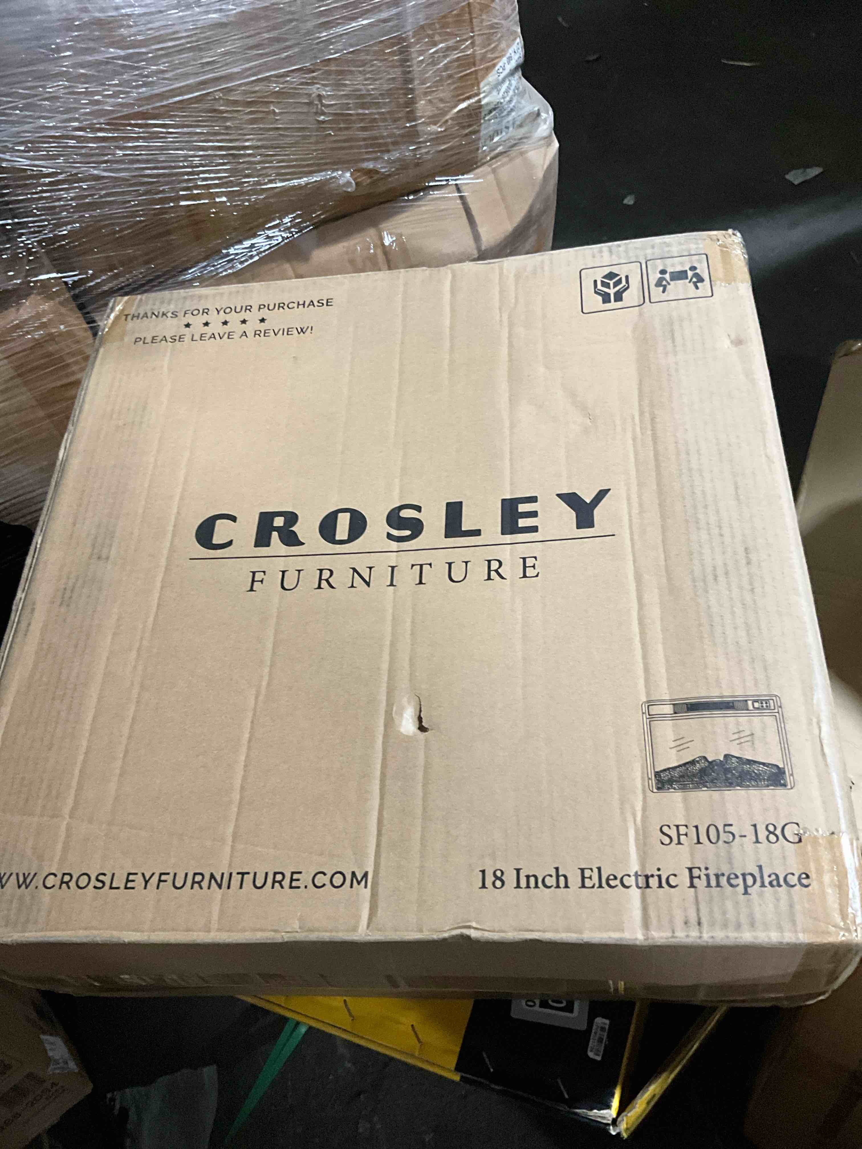Condition photo showing New/Like New for Crosley Furniture 18” Electric fireplace  (insert only)