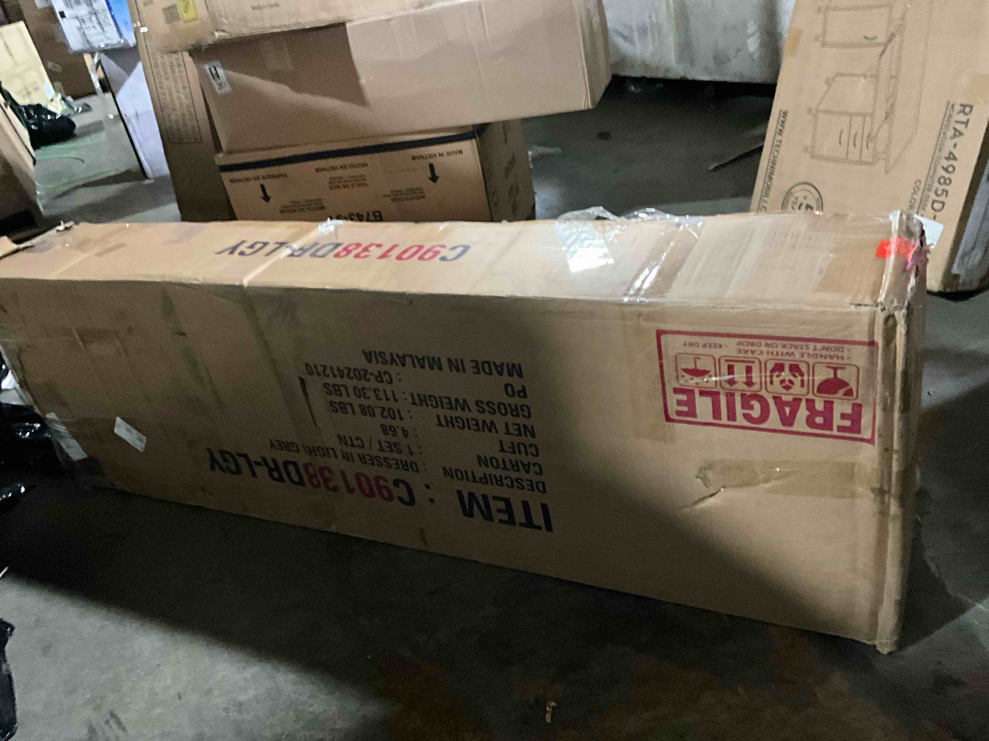 Condition photo showing Good Condition for ChaletPosh Light Grey 6 -Drawer 52.56-in Standard dresser