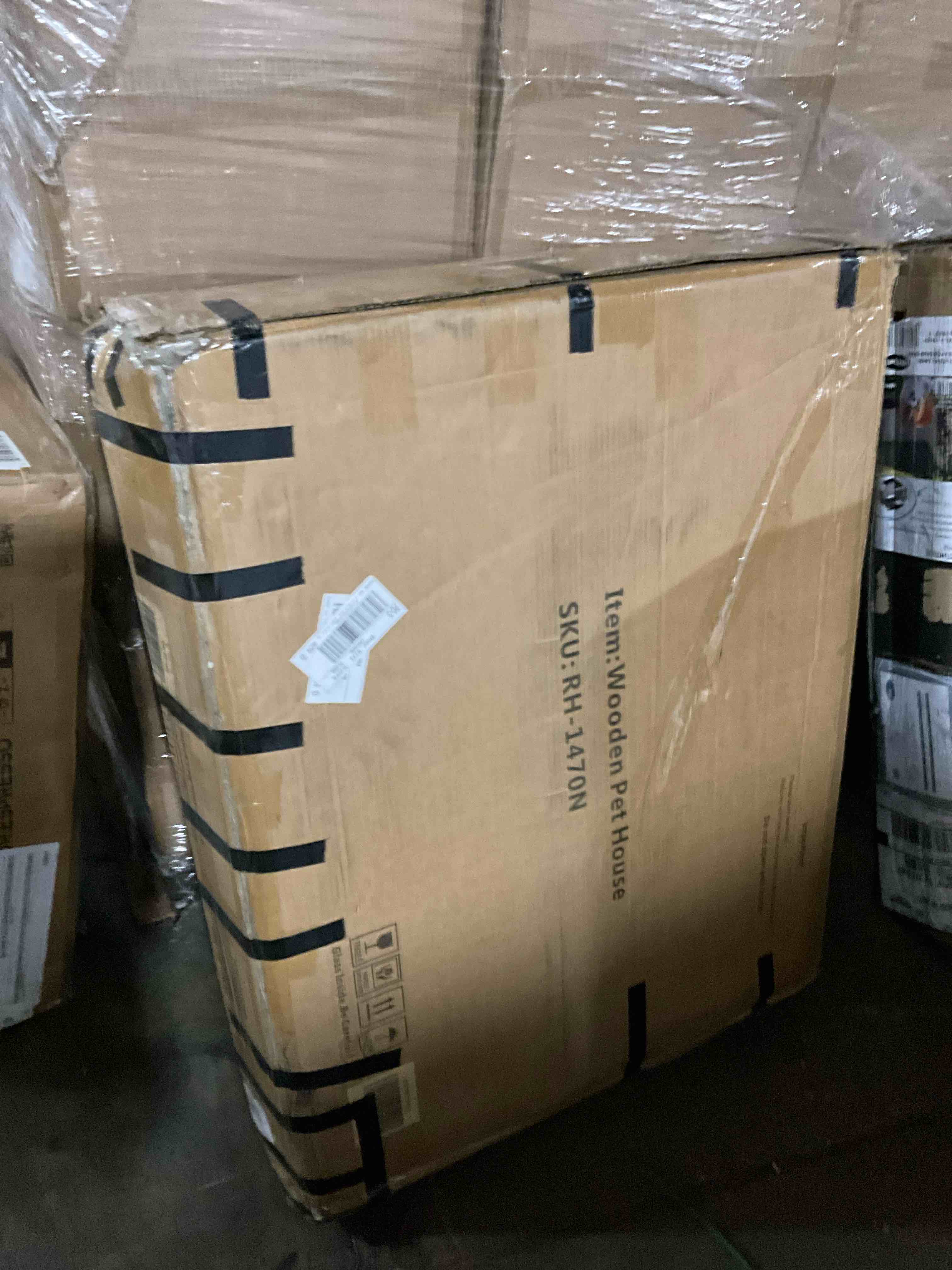 Condition photo showing As Is for Rabbit Hutch Outdoor Bunny Cage Indoor, Extensible Chicken Coop with Large Run Space – Leak-Proof Plastic Tray, Asphalt Roof