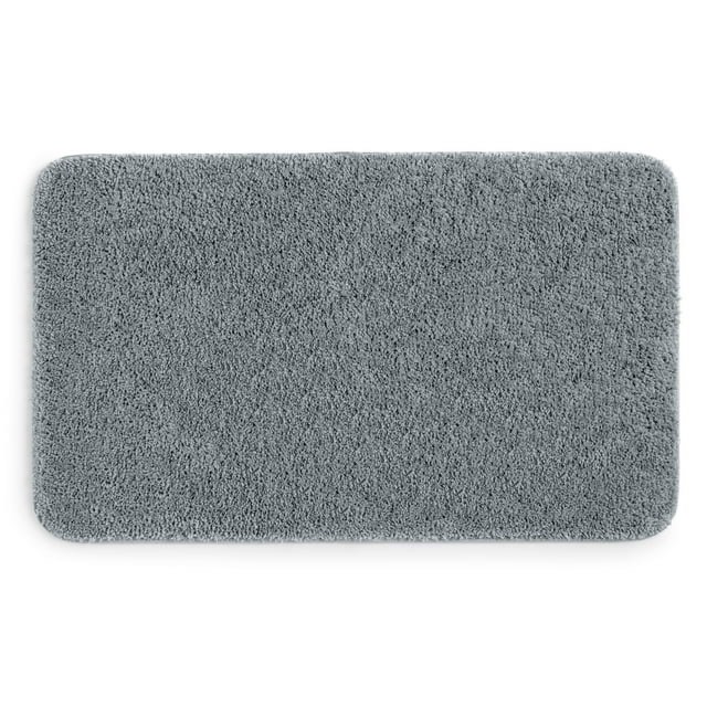 Mainstays Basic Polyester Large Bath Rug, Grey, 17 in x 24 in .2 pack