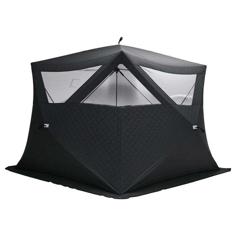 Outdoor Portable Wood-Burning Sauna Tent For 4-6 Persons, 8.2? × 8.2? × 6.7?, Grey Oxford Cloth With Carbon Steel Stove & Stone