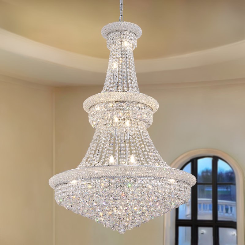 19 - Light Dimmable Empire Chandelier Silverware Finish By Rosdorf Park