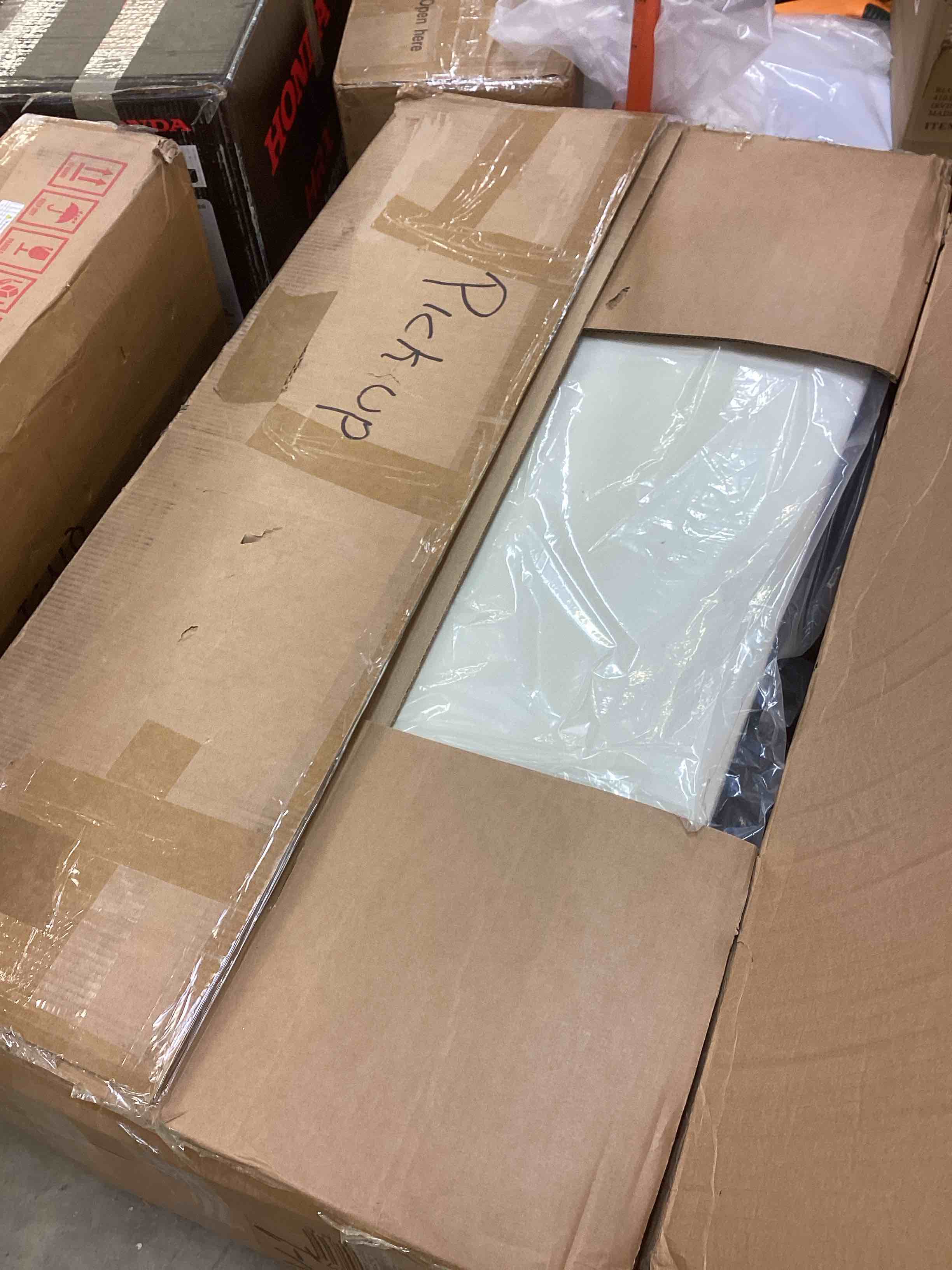 Condition photo showing As Is for (incomplete box 2/2) geneveve 64.2” velvet loveseat 