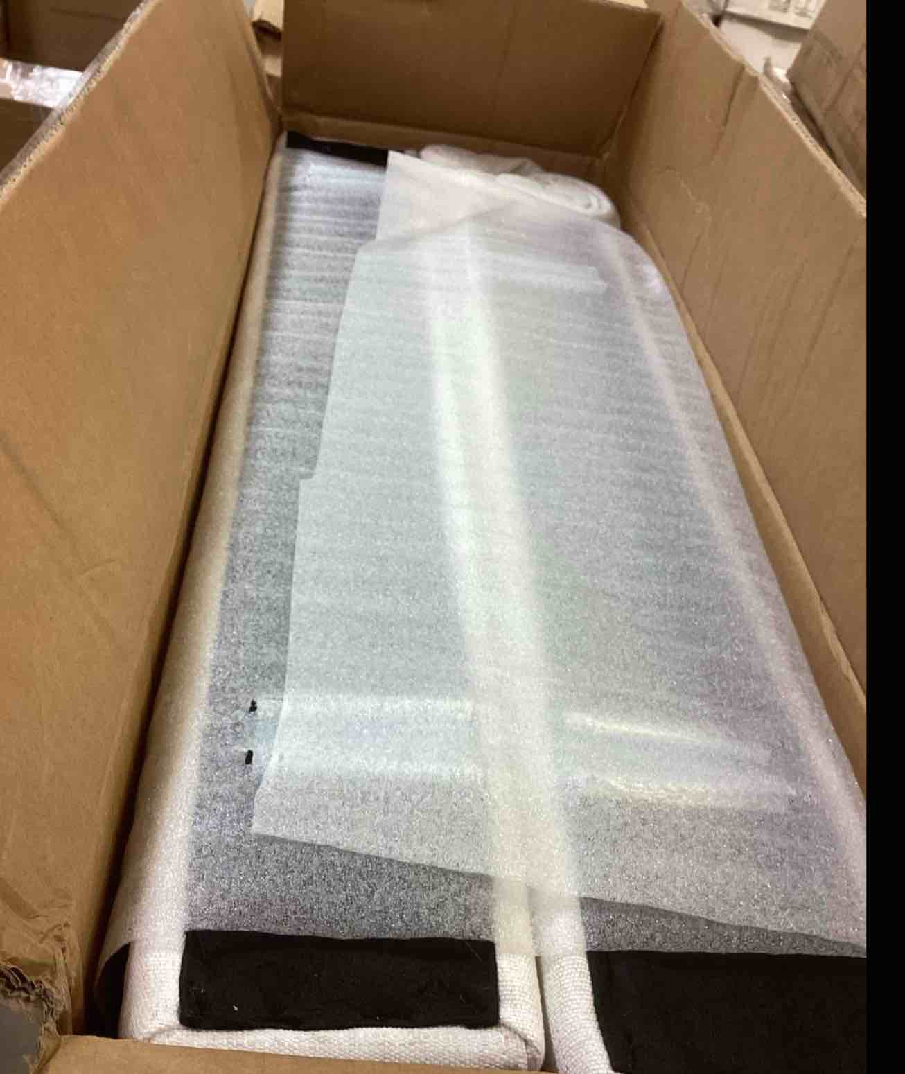 Condition photo showing As Is for (incomplete only armrest backrest and sofa legs) Cloud Modular Sectional Sofa with Storage Ottoman,120.45" L Shaped Couch for Living Room,Down Filled Convertible Couch Deep Seat for Office Apartment,Covers Washable&Replaceable,White