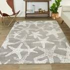 Leyton Grey 4 ft. x 6ft. Starfish Print Area Rug