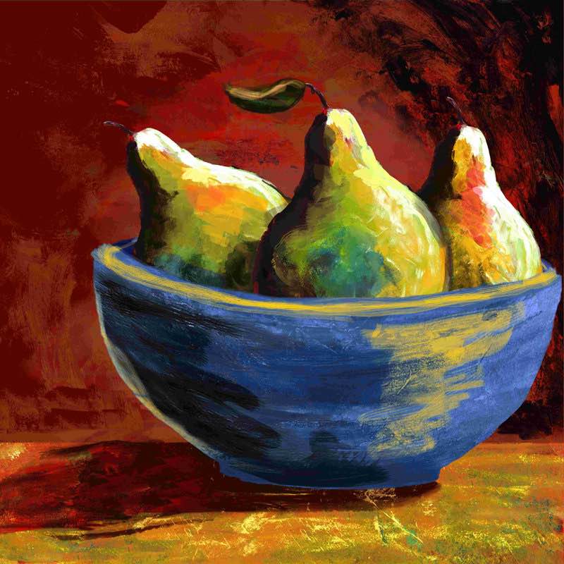 Painterly Fruit Bowl 2 " By Charlton Home 20”*20”