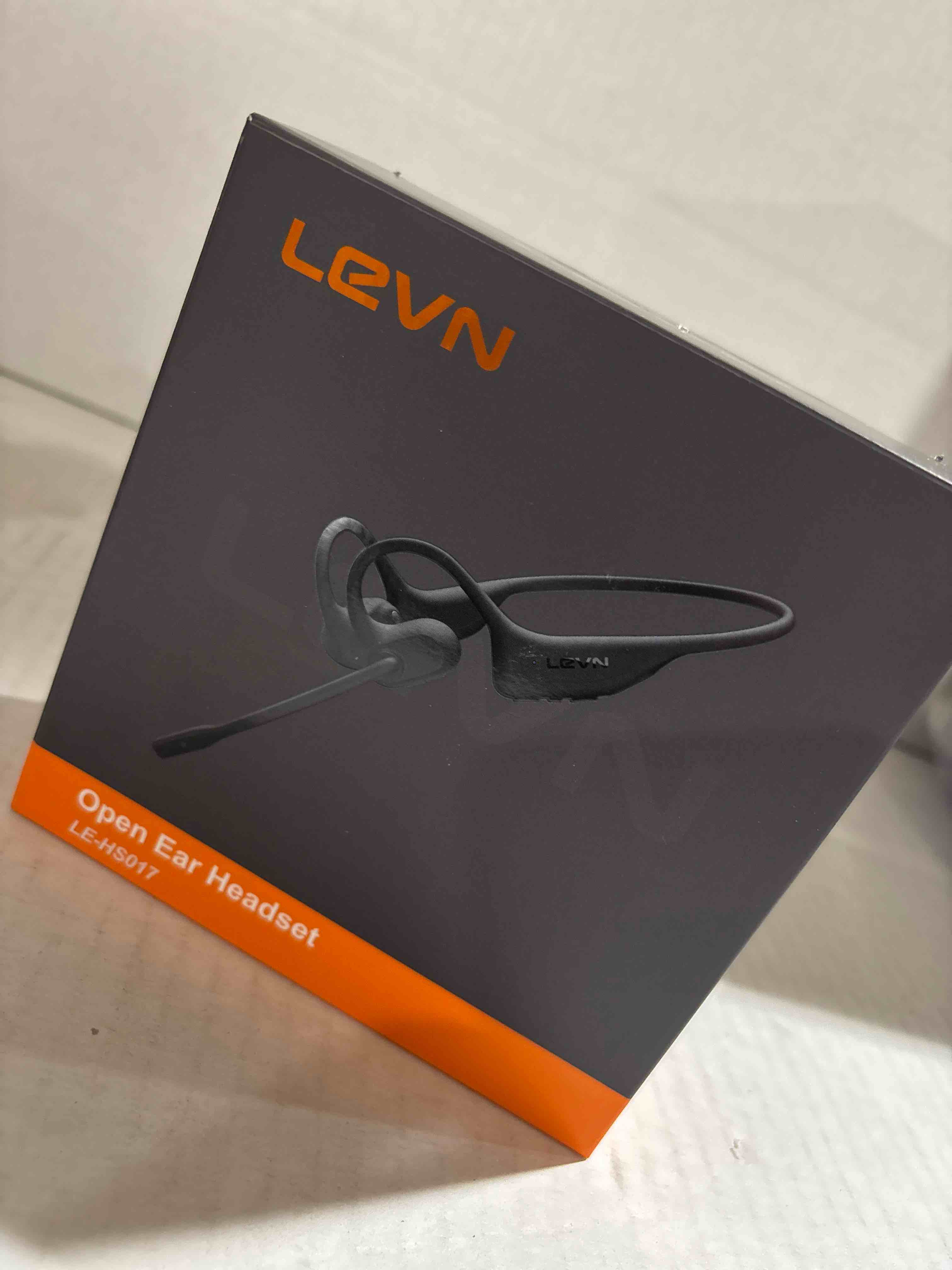 Condition photo showing New/Like New for LEVN Open Ear Headphones with Mic, 29g Bluetooth Headset with Microphone, Bluetooth Headphones with Noise Cancelling Mic, Waterproof Non-slip Wireless Headset with Mic for Work, Workout, Driving, Call Black