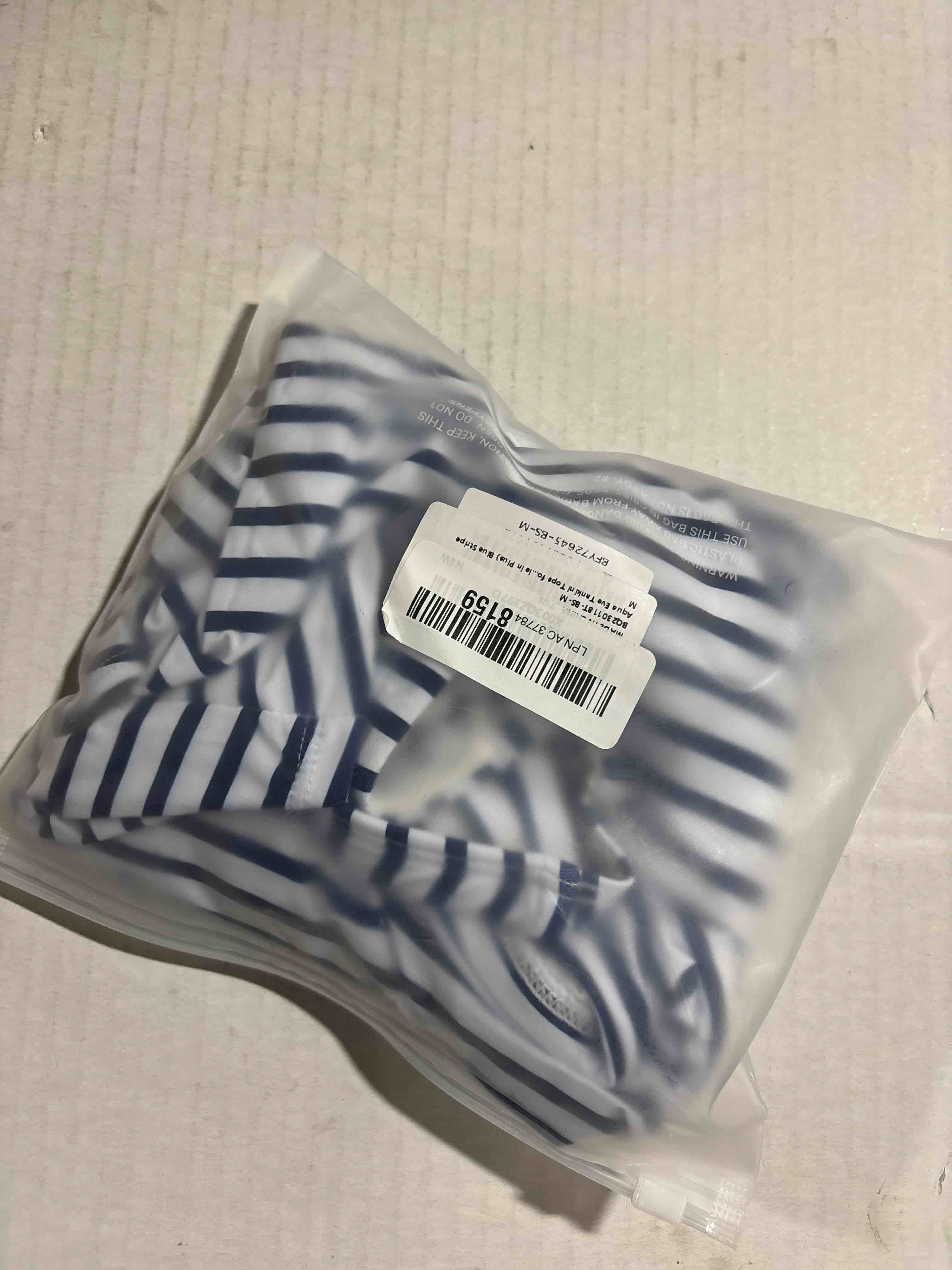 Condition photo showing New/Like New for Aqua Eve Tankini Tops for Women Swimwear Top Only Tummy Control Bathing Suit Top No Bottom (Available in Plus) Medium Blue Stripe