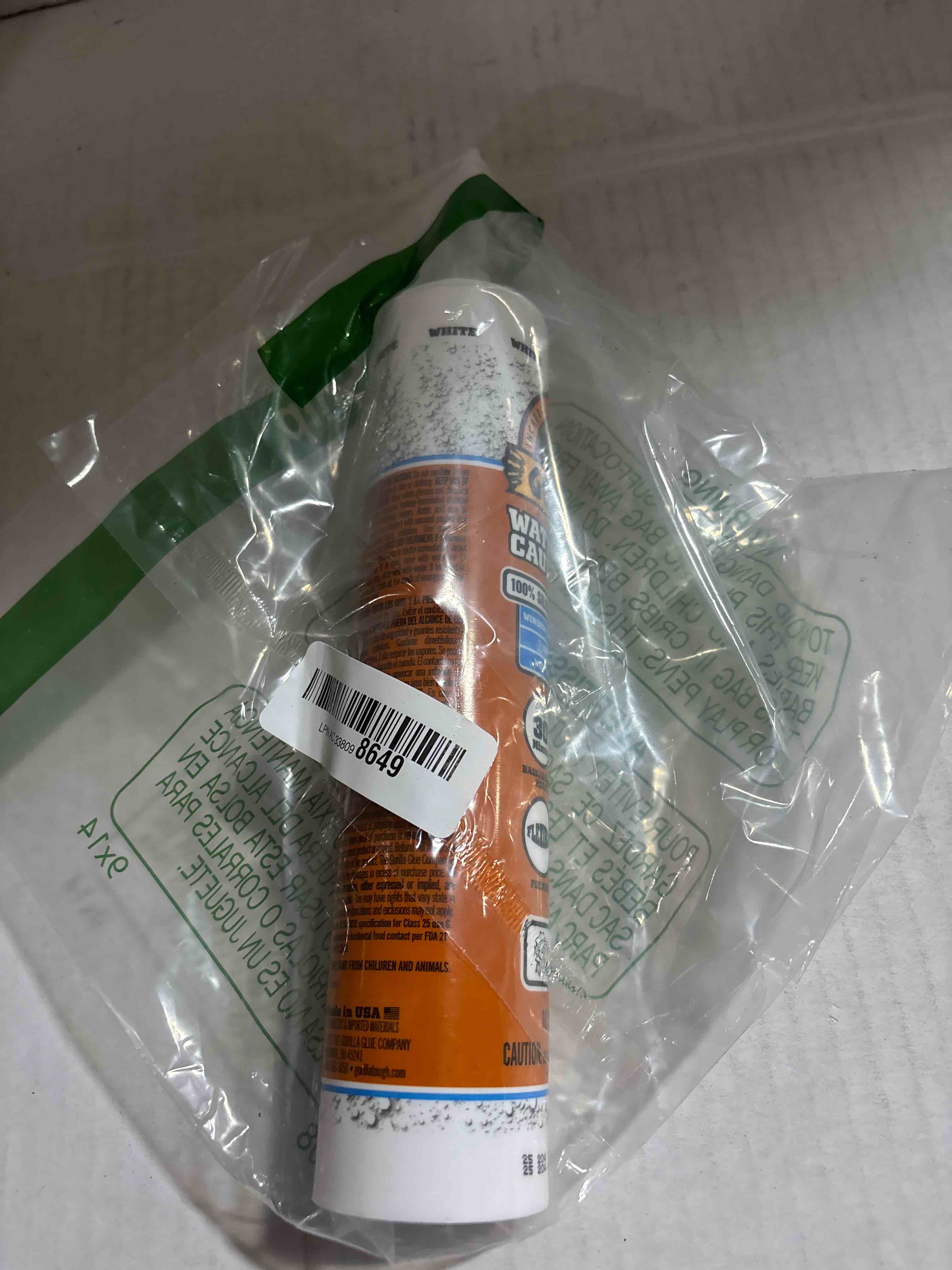 Condition photo showing New/Like New for Gorilla Waterproof Caulk & Seal Silicone Sealant, 10oz Cartridge (Pack of 1) - White Caulking Sealant for Kitchen, Window, Bath, Marine, Door and More White 1 Pack