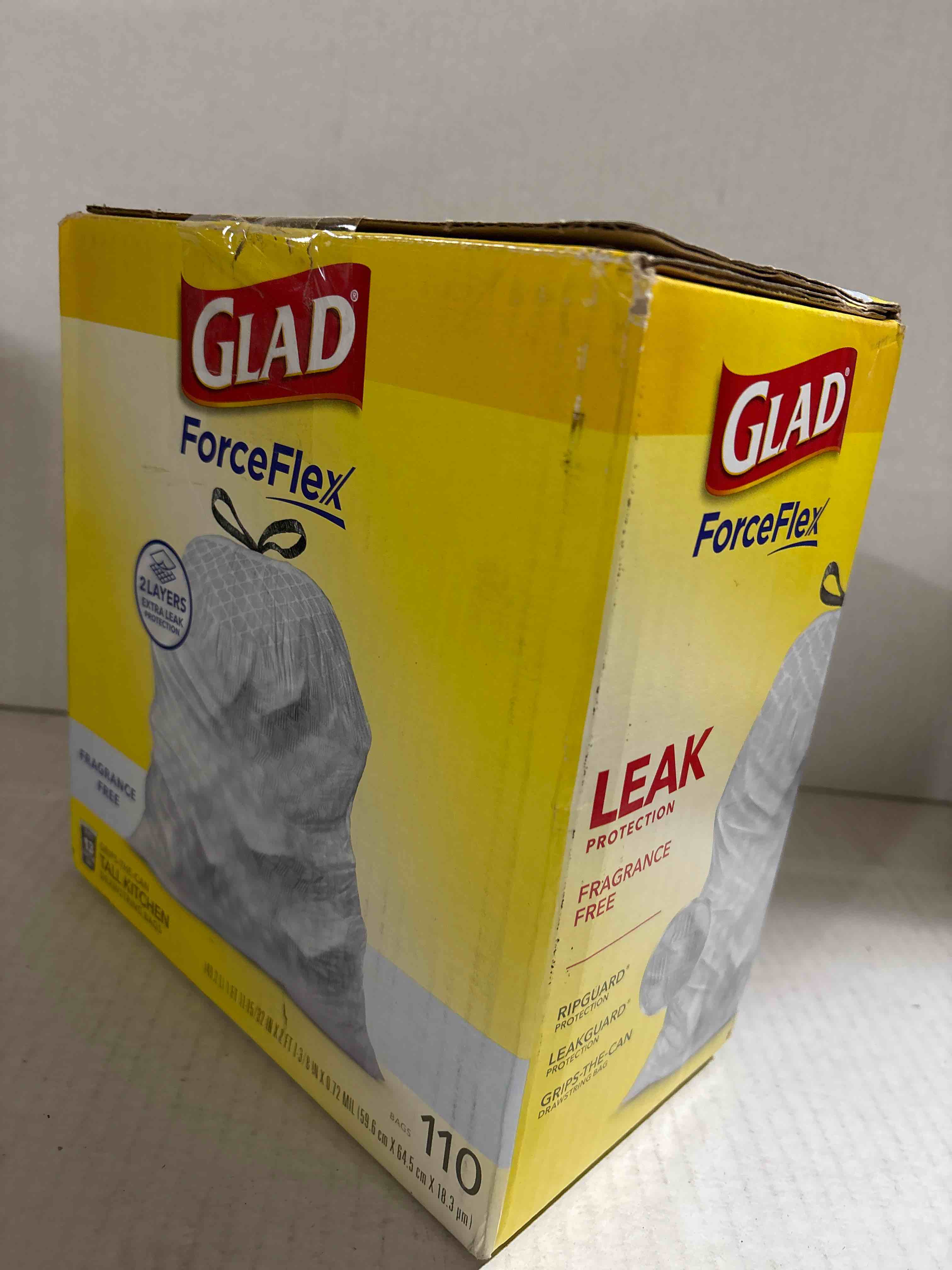 Condition photo showing New/Like New for Glad ForceFlex Tall Kitchen Drawstring Trash Bags, 13 Gal, Fragrance Free, 110 Ct (Package May Vary) Fragrance Free 1 Count (Pack of 110)
