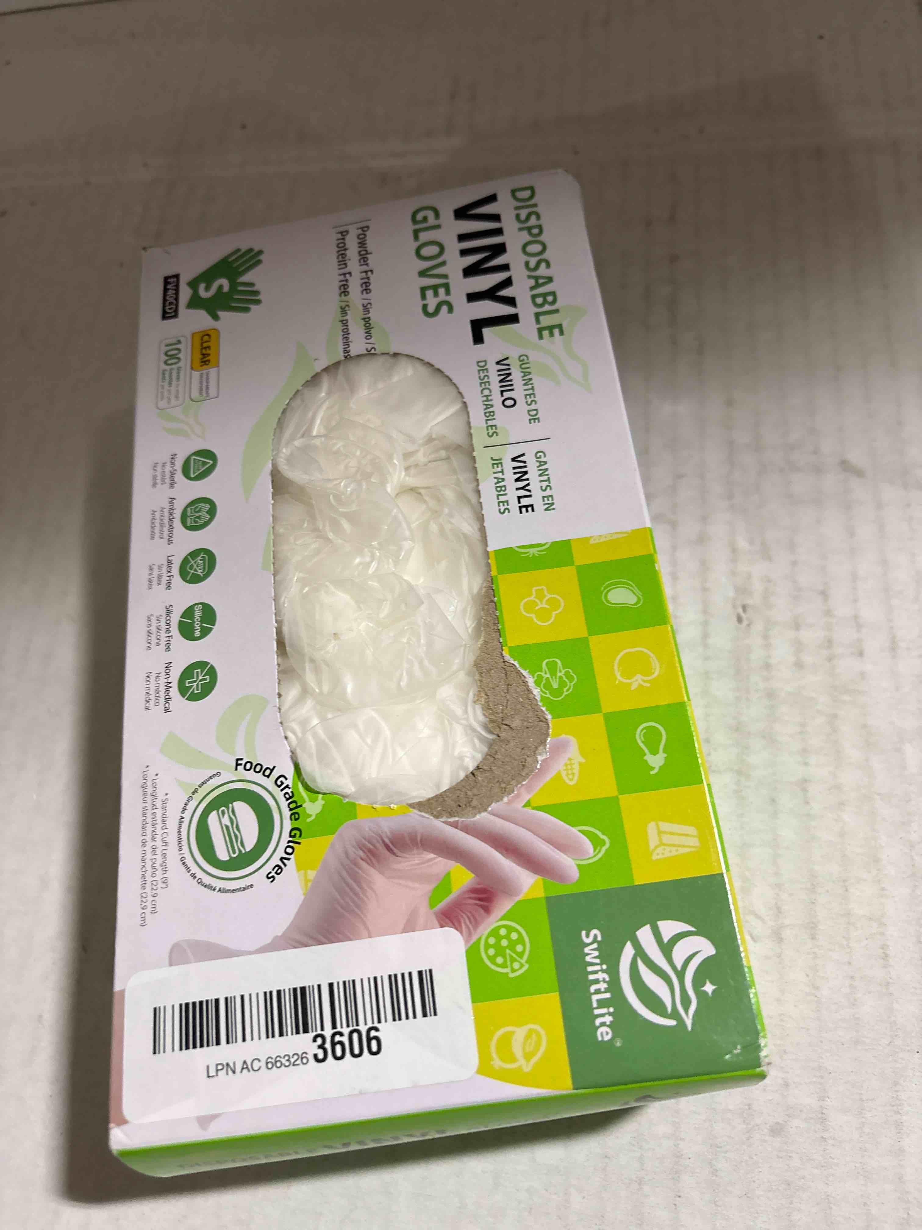 Condition photo showing New/Like New for Disposable Vinyl Gloves, Food Safe, Latex-Free Powder-Free Clear Plastic Gloves for Cooking, House Clean, Food Prep Small 100