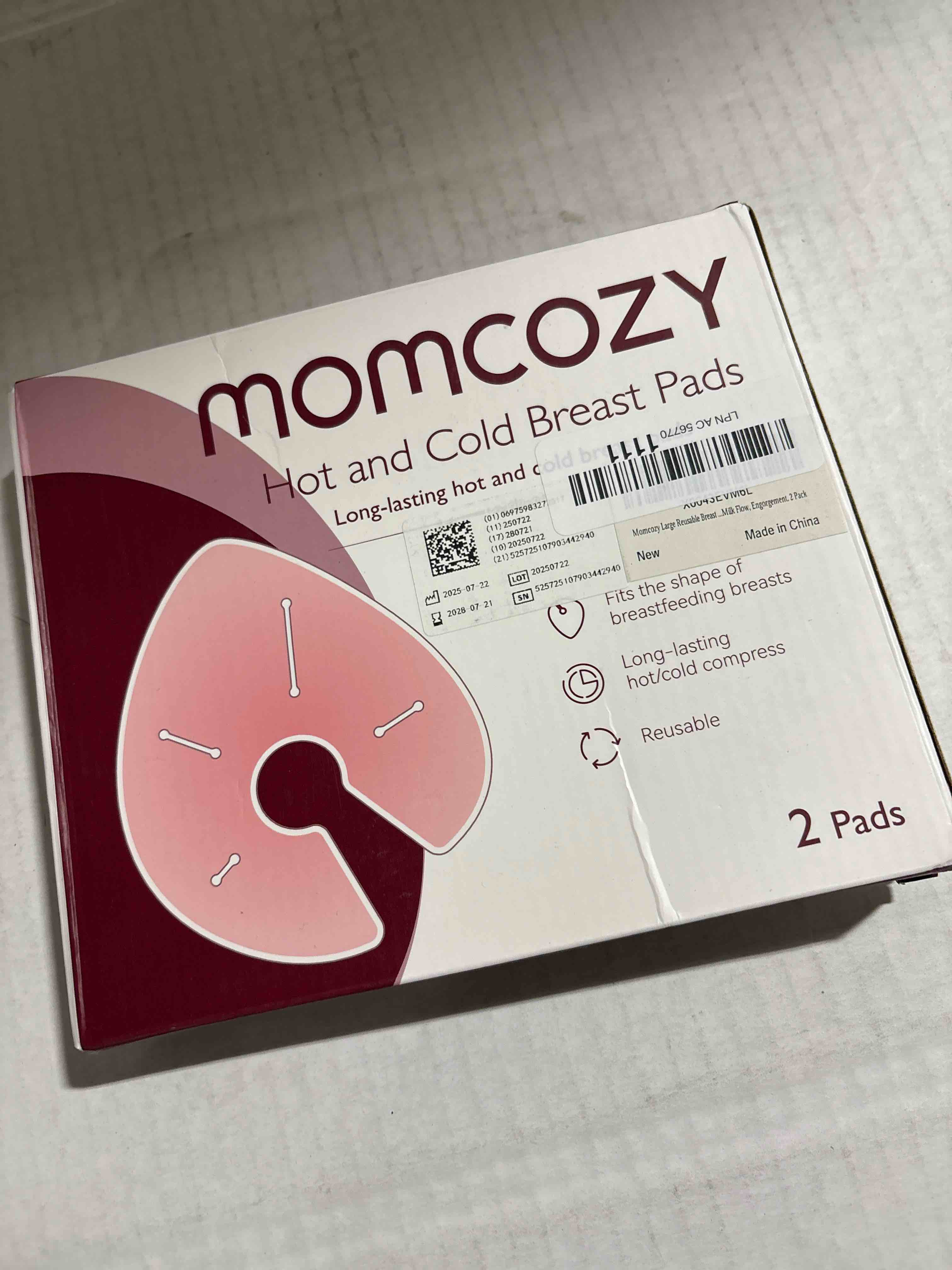 Condition photo showing New/Like New for Momcozy Larger Breast Therapy Packs, Hot and Cold Breast Pads with 2 Soft Covers, Breastfeeding Essentials?2 Pack?Pink