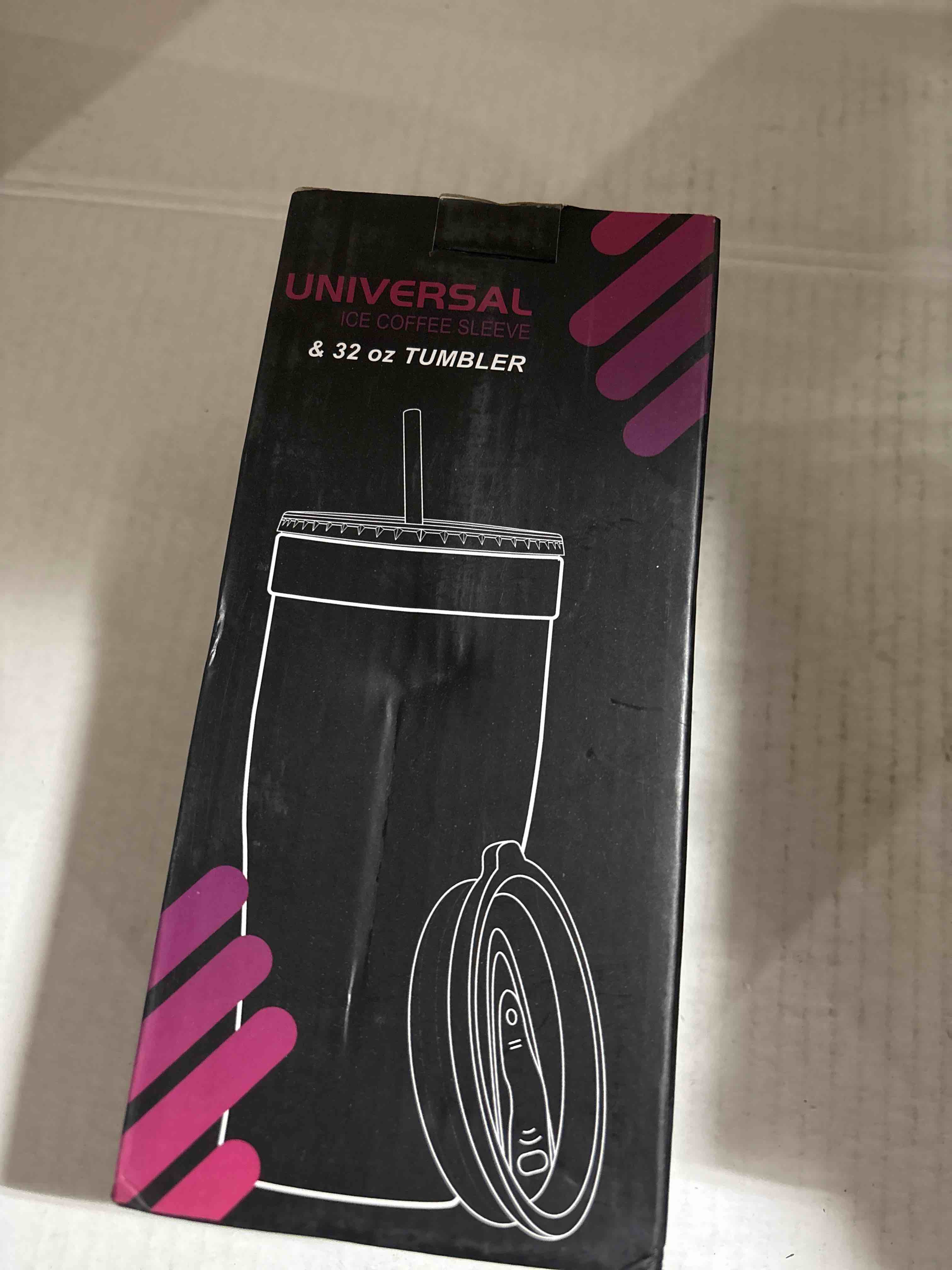 Condition photo showing New/Like New for Universal Iced Coffee Sleeve - Upgraded Double Wall Reusable Stainless Steel Holder Sleeves Insulator for Cold Drinks Fits Starbucks Dunkin Donuts McDonalds Small Medium Large Cups (Luxy Leopard)