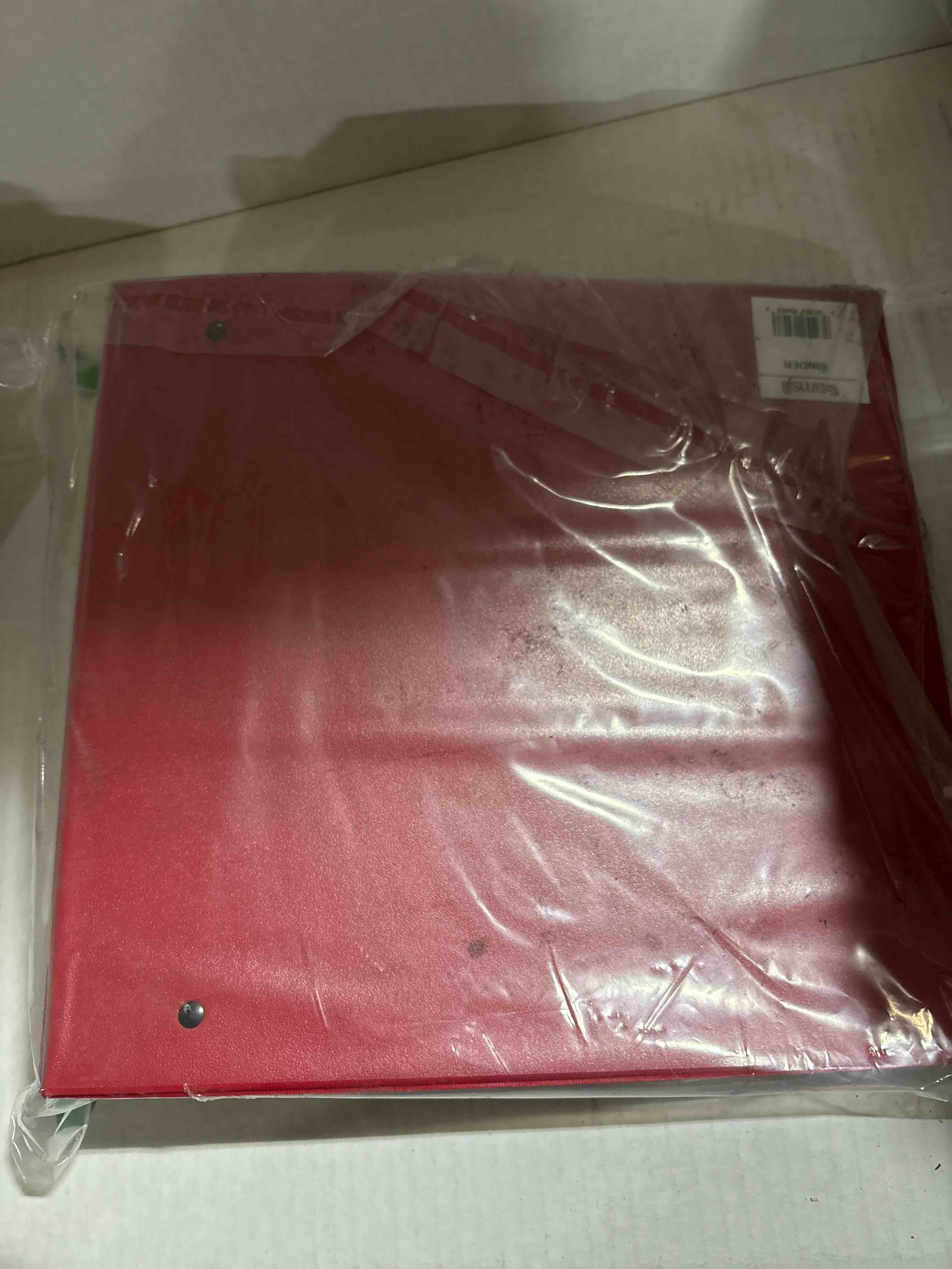 Condition photo showing New/Like New for Samsill Durable 4 Inch Binder, Made in The USA, Locking D Ring Binder, Customizable Clear View Cover, Red, Single, Holds 775 Pages