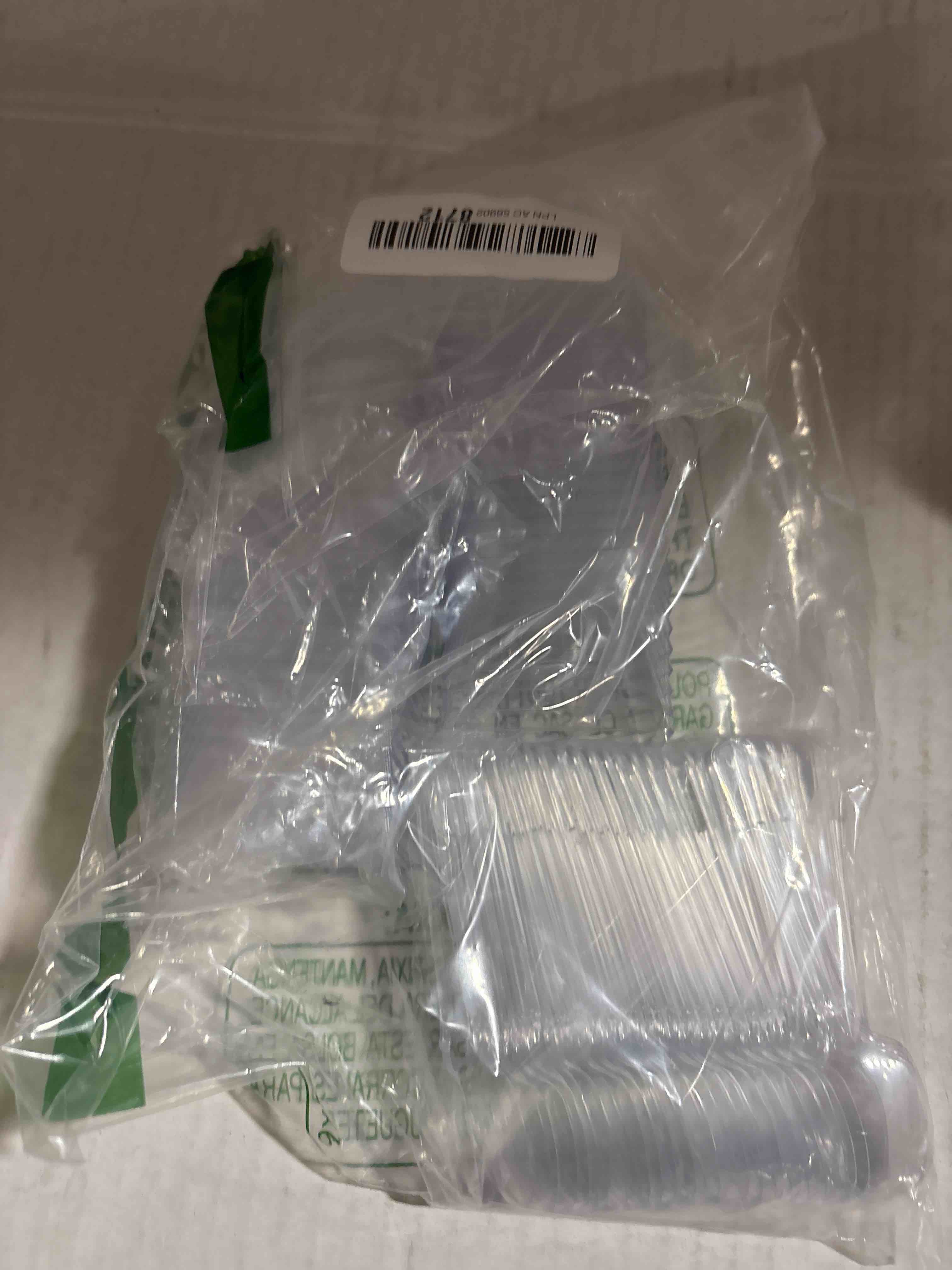 Condition photo showing New/Like New for 50 Pack 2 oz Square Dessert Cups with Spoons, Clear Dessert Shooter Cup Mini Serving Appetizer Cups for Yogurt, Parfait, Pudding and Jello, Serving Bowls for Tasting Party Samples