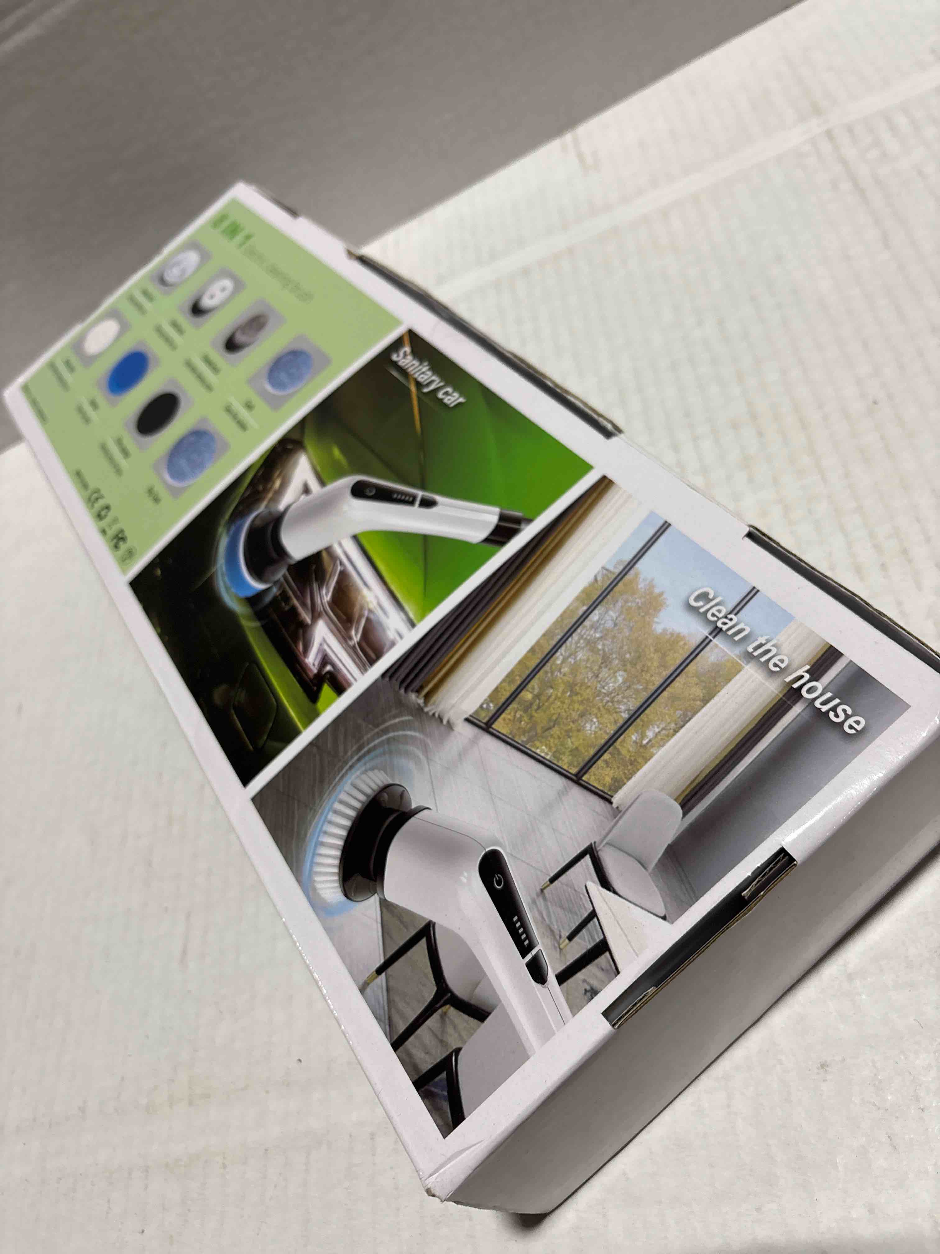 Condition photo showing New/Like New for Electric Spin Scrubber, Cordless Cleaning Brush Scrubber for Home, 8 Replaceable Brush Heads-90Mins Work Time, 3 Adjustable Size, 2 Speeds for Bathroom Shower Bathtub Glass Car