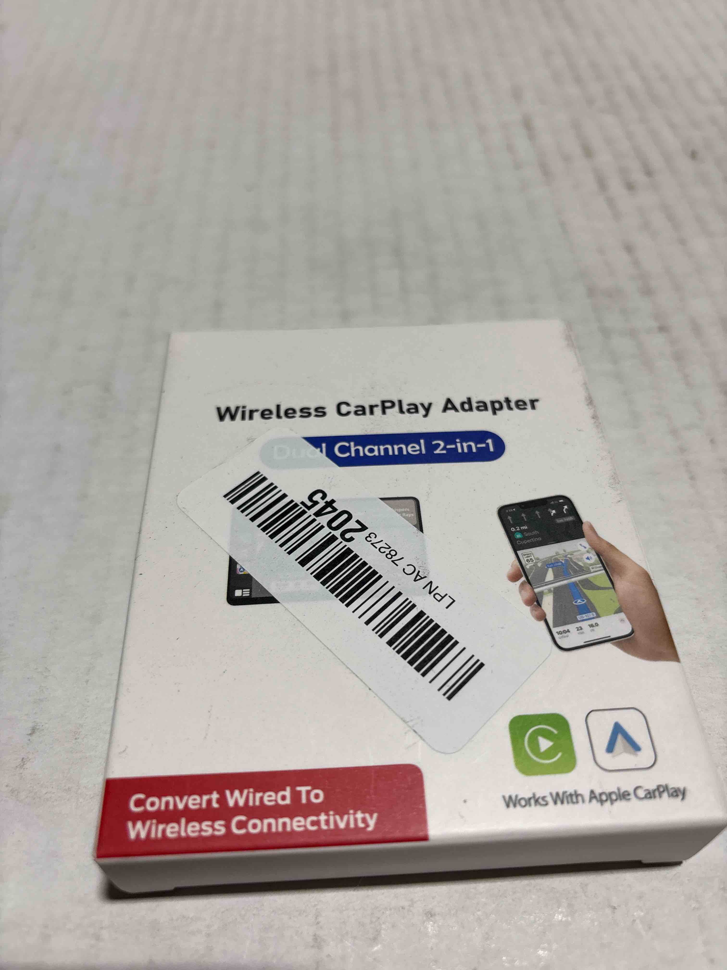 Condition photo showing New/Like New for Wireless CarPlay Adapter for iPhone, Bluetooth & Wi-Fi, 3X Auto-Connect, No Latency, Apple CarPlay Compatible USB A/C,Plug and Play, Convert Factory Wired to Wireless Car Play Adapter Black