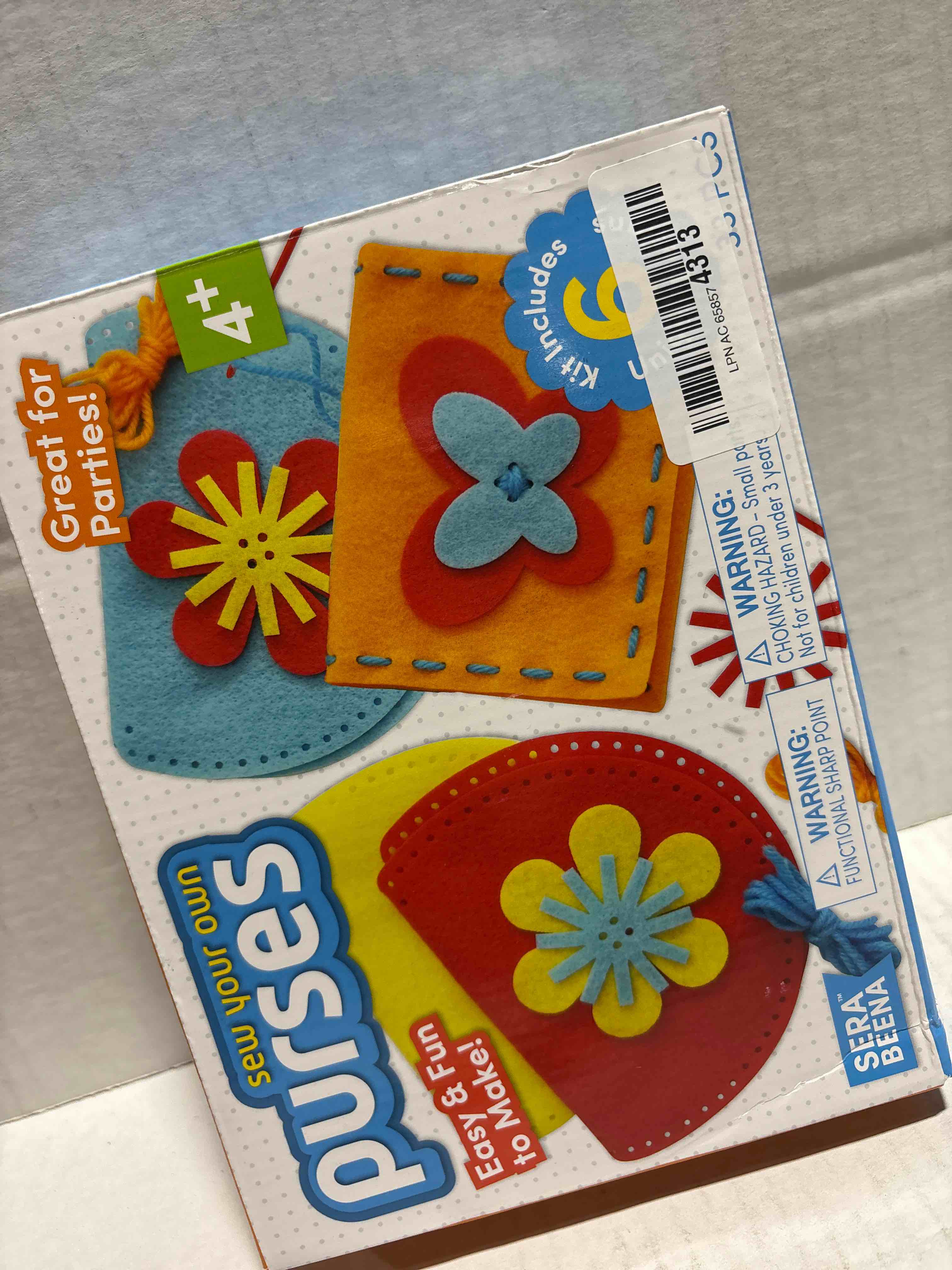 Condition photo showing New/Like New for Serabeena Sew Your Own Purses - Sewing Kit for Kids - Felt Crafts for Kids - Sewing Ages 4-8 Plus - Felt Kit - Helps Develop Fine Motor Skills - DIY Kits with 6 Purses & Accessories