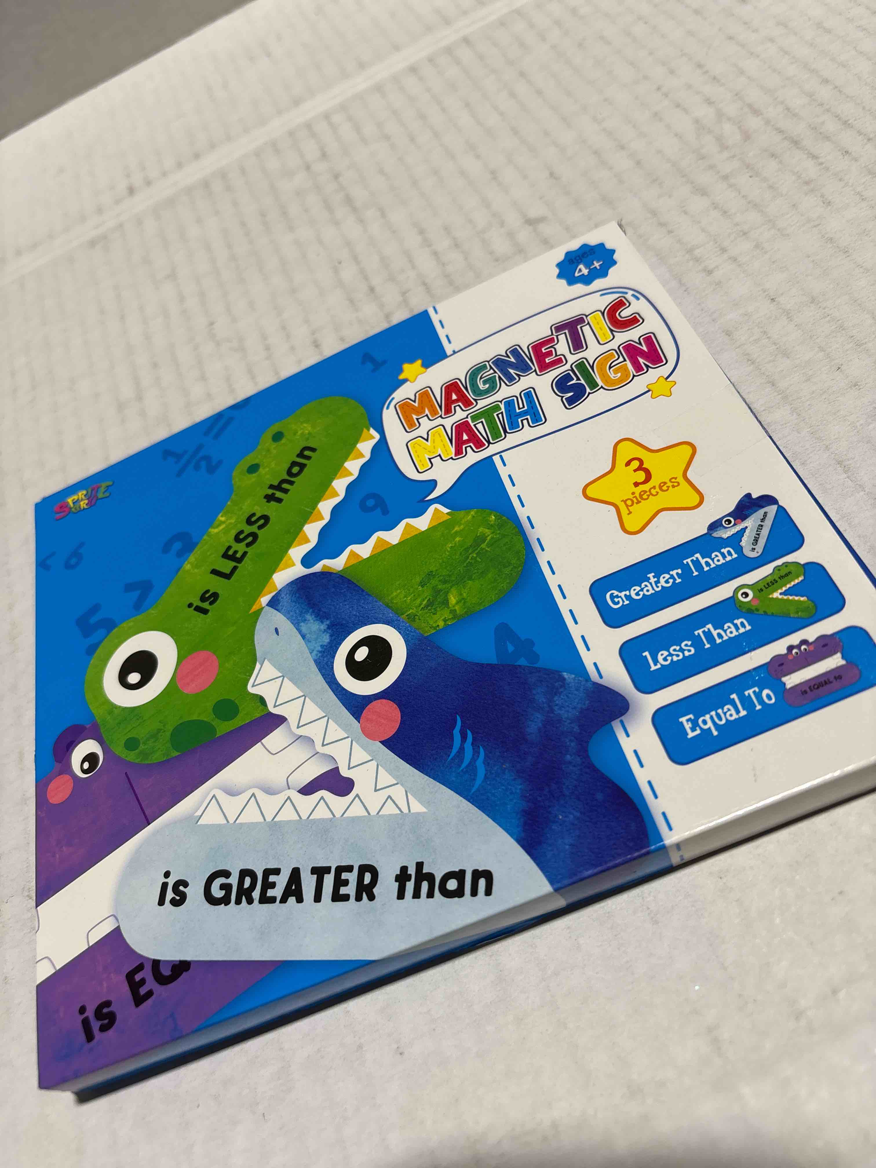 Condition photo showing New/Like New for 3 Magnetic Math Signs - Greater Than/Less Than/Equal to Math Demonstration Tool for Teacher, School & Classroom Supplies