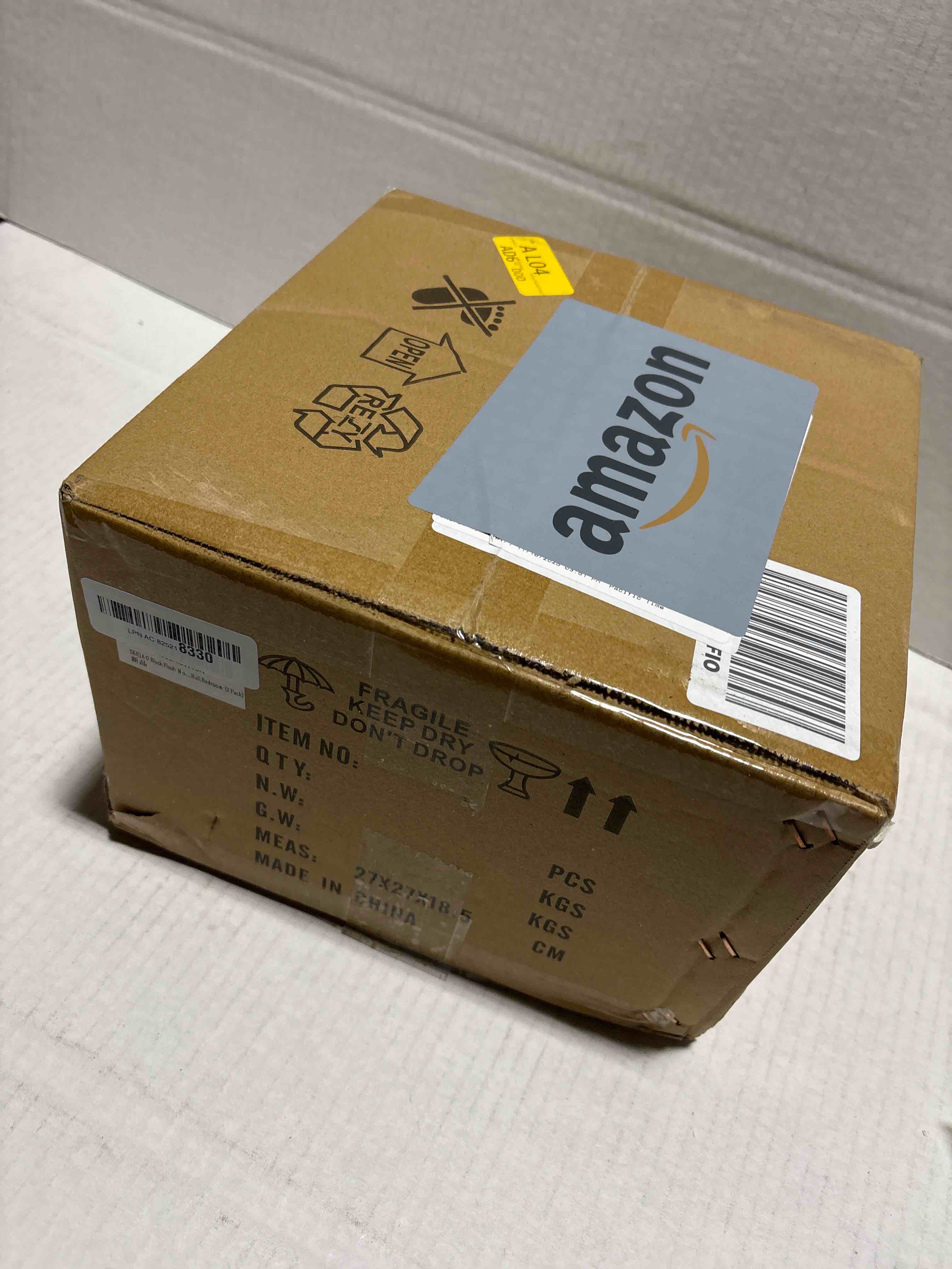 Condition photo showing New/Like New for Black Flush Mount Ceiling Light Fixture,2-Light Square Hallway Light Fixtures Ceiling,Light Fixtures Ceiling Mount for Farmhouse,Kitchen,Hall,Bedroom (2 Pack) 10 inch Black