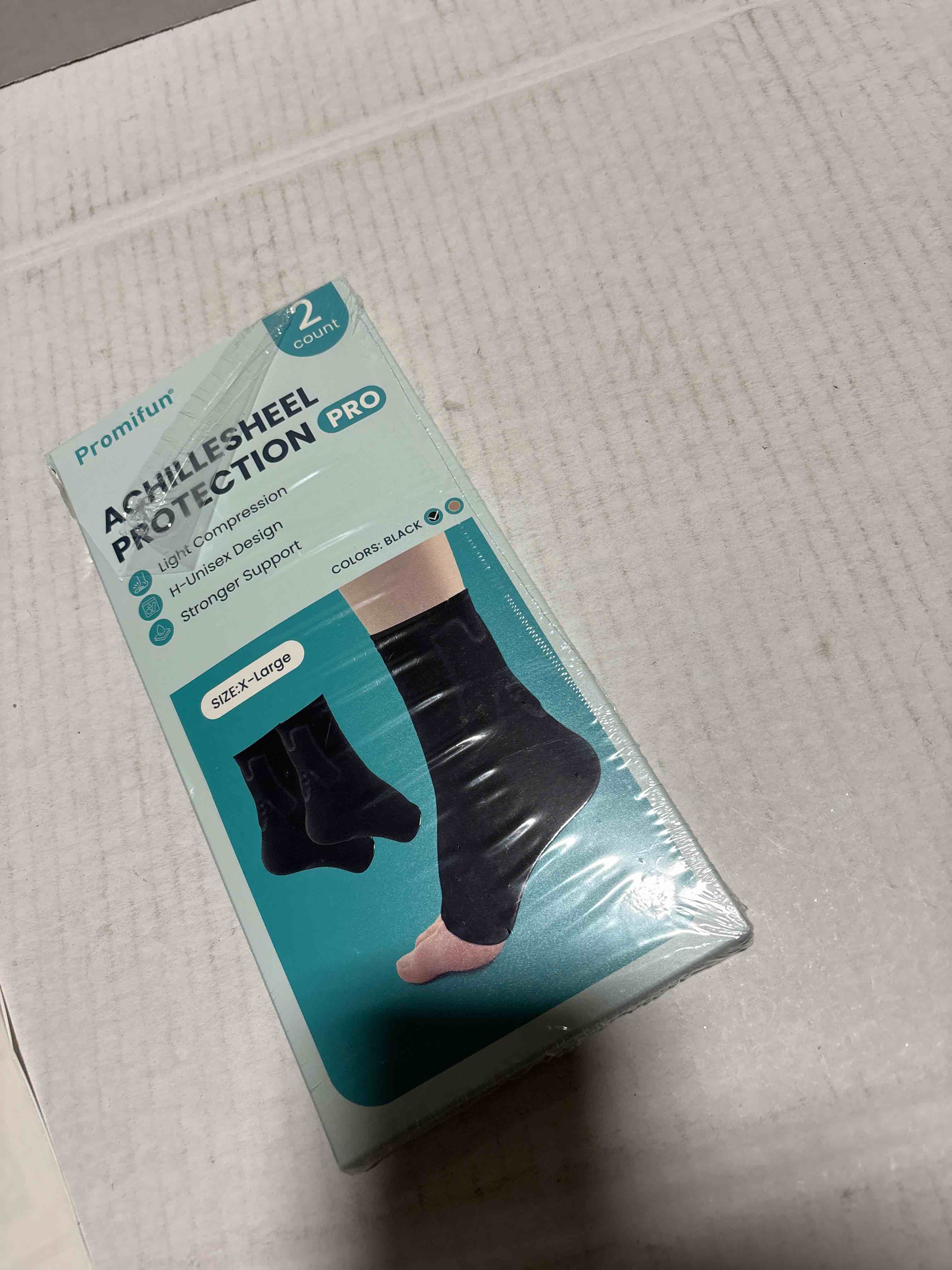 Condition photo showing New/Like New for Achilles Tendon Heel Protector - Compression Padded Sleeve Socks Premium Gel Heel Socks for Haglunds Bump, Bursitis, Tendonitis & Tenderness - 1 Pair - Upgraded Version - XL Black X-Large(Women' 10+/Men's 9+)?Upgrade Version?