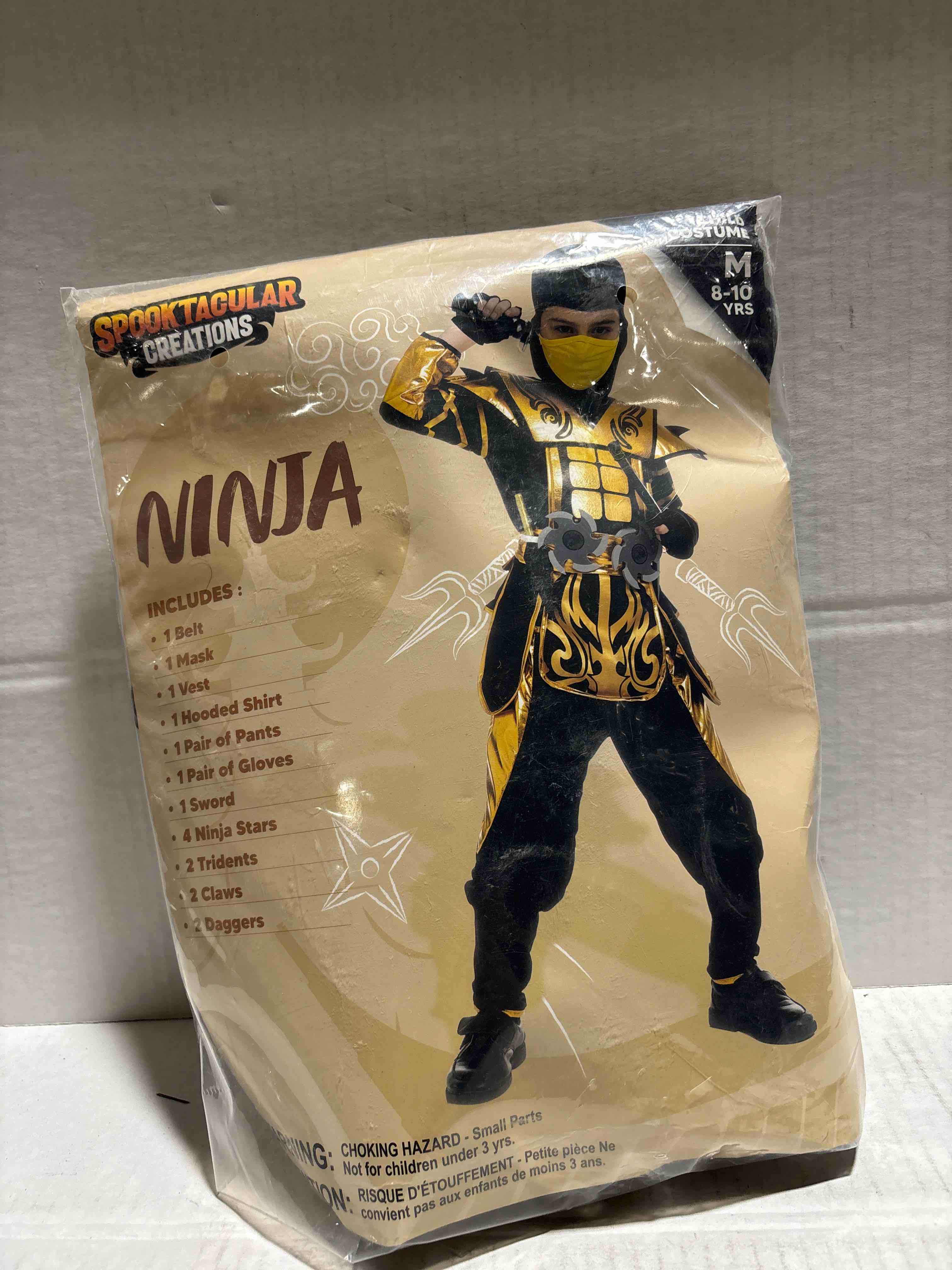 Condition photo showing New/Like New for Spooktacular Creations Red Ninja Costume for Boys, Child Red Ninja Costume with Accessories for Kids Halloween Themed Parties Golden M (8-10 YRS)