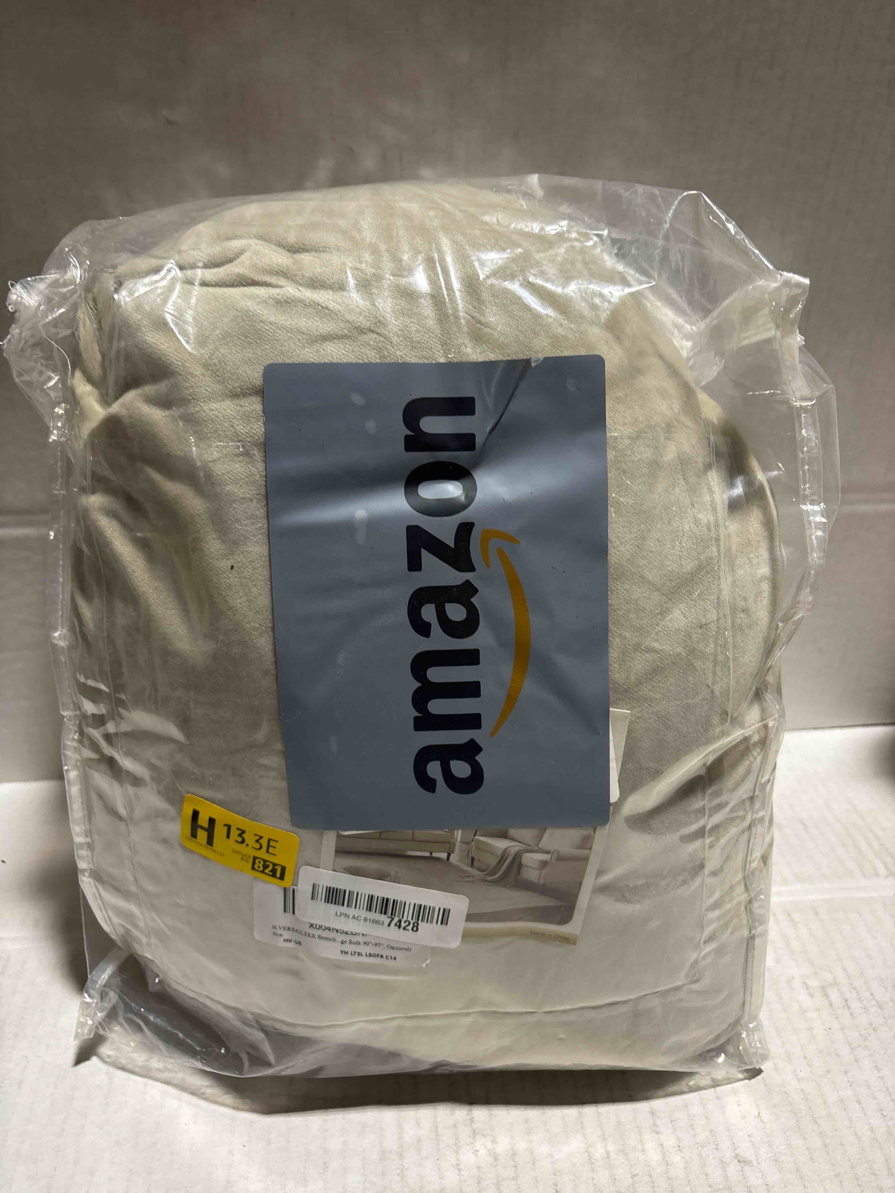 Condition photo showing New/Like New for H.VERSAILTEX Stretch Velvet Sofa Covers for 3 Cushion Couch Covers Furniture Protector Soft with Non Slip Elastic Bottom, Crafted from Thick Comfy Rich Velour (Large Sofa 90"-97", Oatmeal) Oatmeal Sofa L