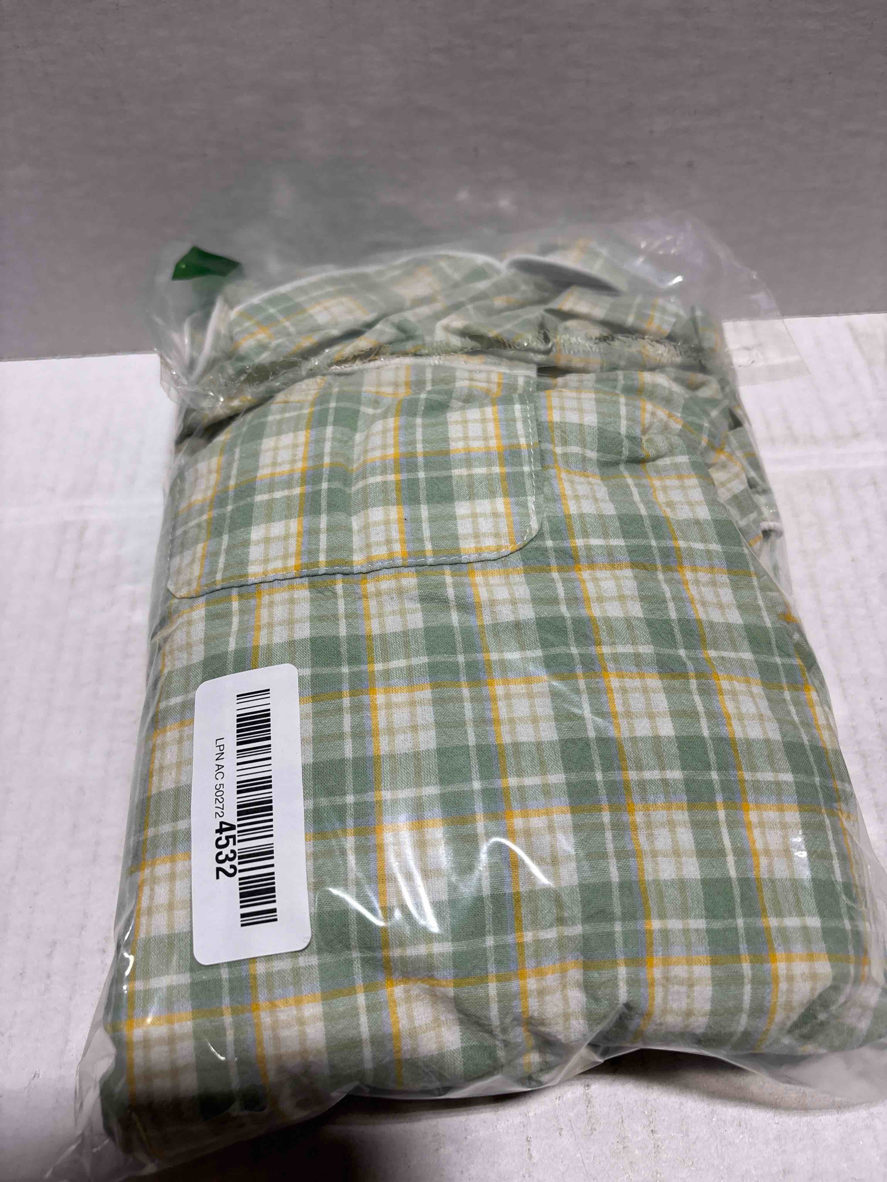 Condition photo showing New/Like New for Women's 2 Piece Cotton Pajama Sets Long Sleeve Sleepwear Button Down Soft Lightweight Pj Pants Set With Pockets Green Small