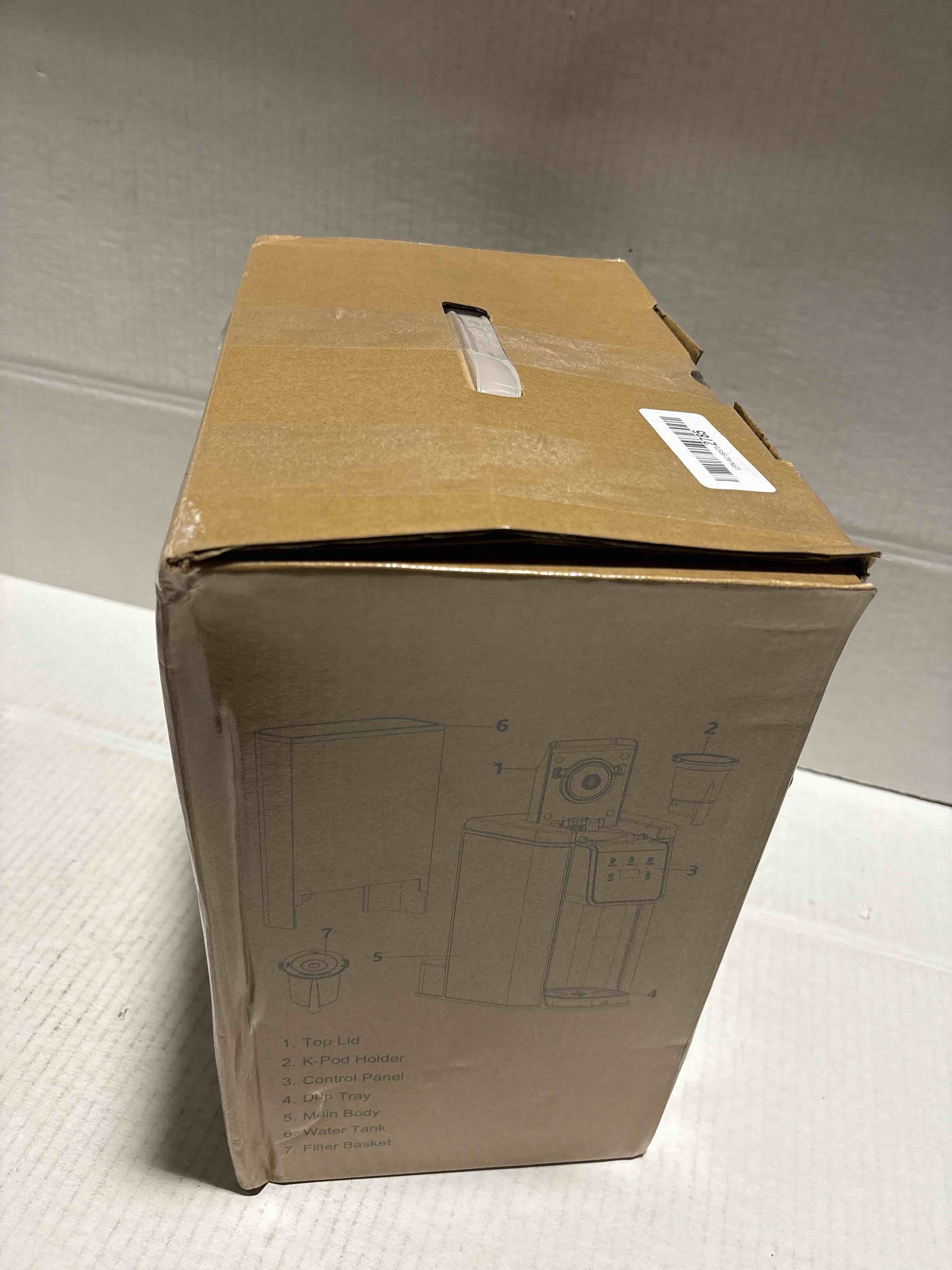 Condition photo showing New/Like New for Single Serve Coffee Maker for K-Cup Pod and Grounds, Hot and Iced Coffee Maker, 6 to 14oz Brew Sizes, 50oz Removable Reservoir, Strong Button Feature, Fit 6.5" Mugs, Stainless Steel, Black