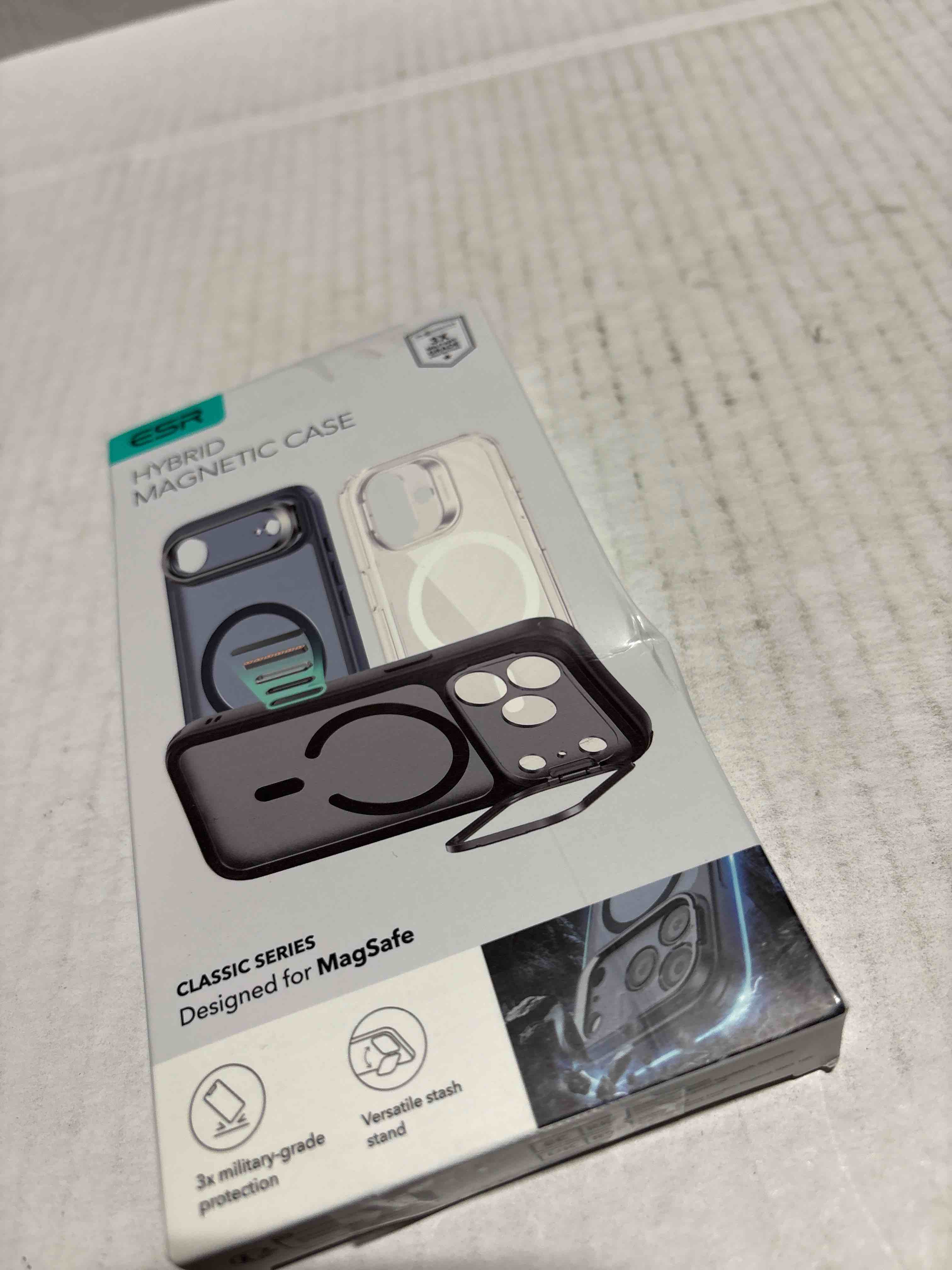 Condition photo showing New/Like New for ESR for iPhone 17 Pro Max Case with Stash Stand, Camera Control Cover Compatible with MagSafe, Military-Grade Drop Protection Phone Case for iPhone 17 Pro Max, Scratch-Resistant Back Cover, Clear iPhone 17 Pro Max A-Clear