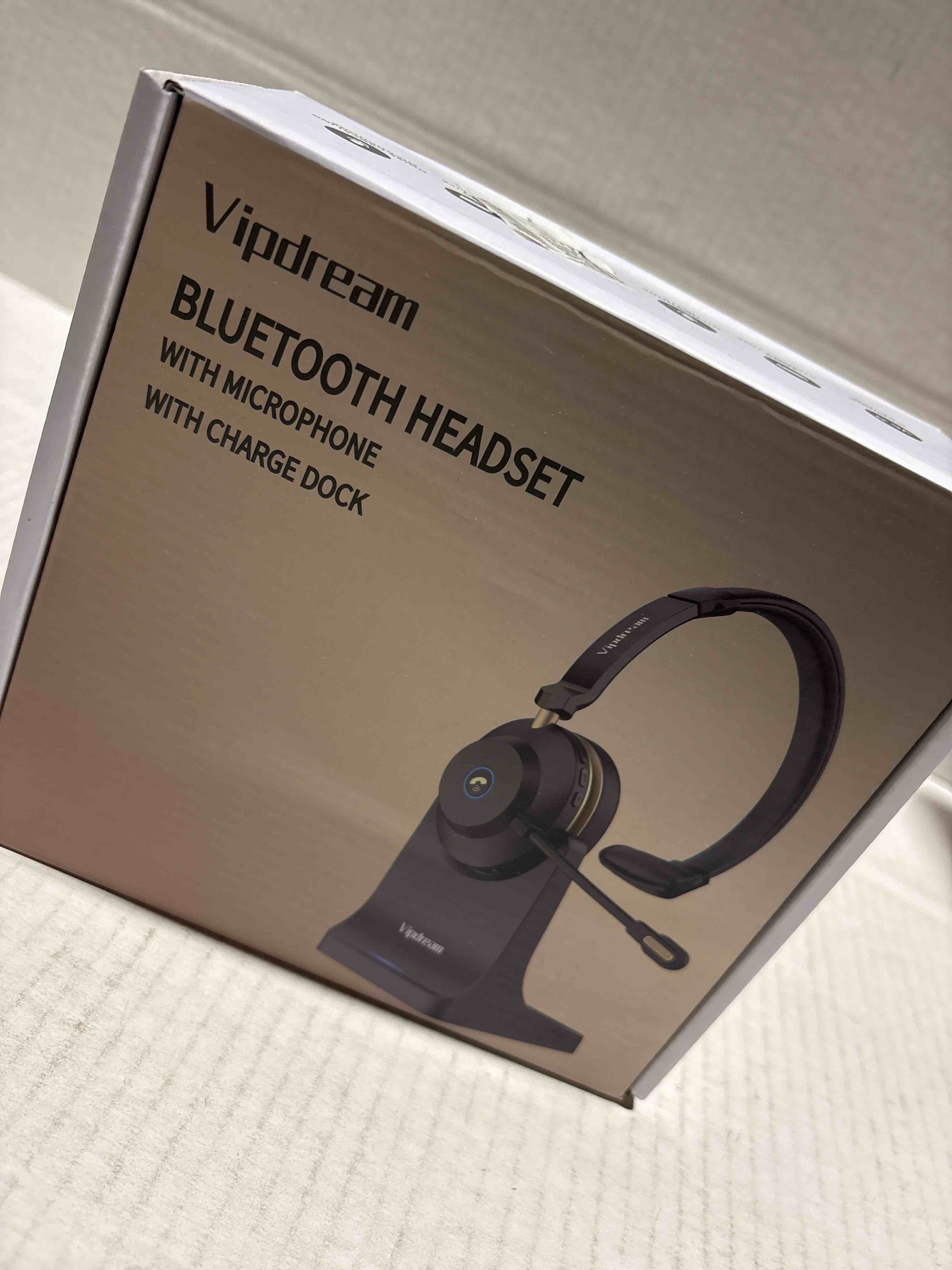 Condition photo showing New/Like New for Wireless Headset with Mic for Work: 6.0 Bluetooth Headset with AI Noise Cancelling Mic,45 Hours Worktime & Mute Button,Headset with Microphone for Pc,iPhone,Computer,Remote Work,Office,Zoom, Skype