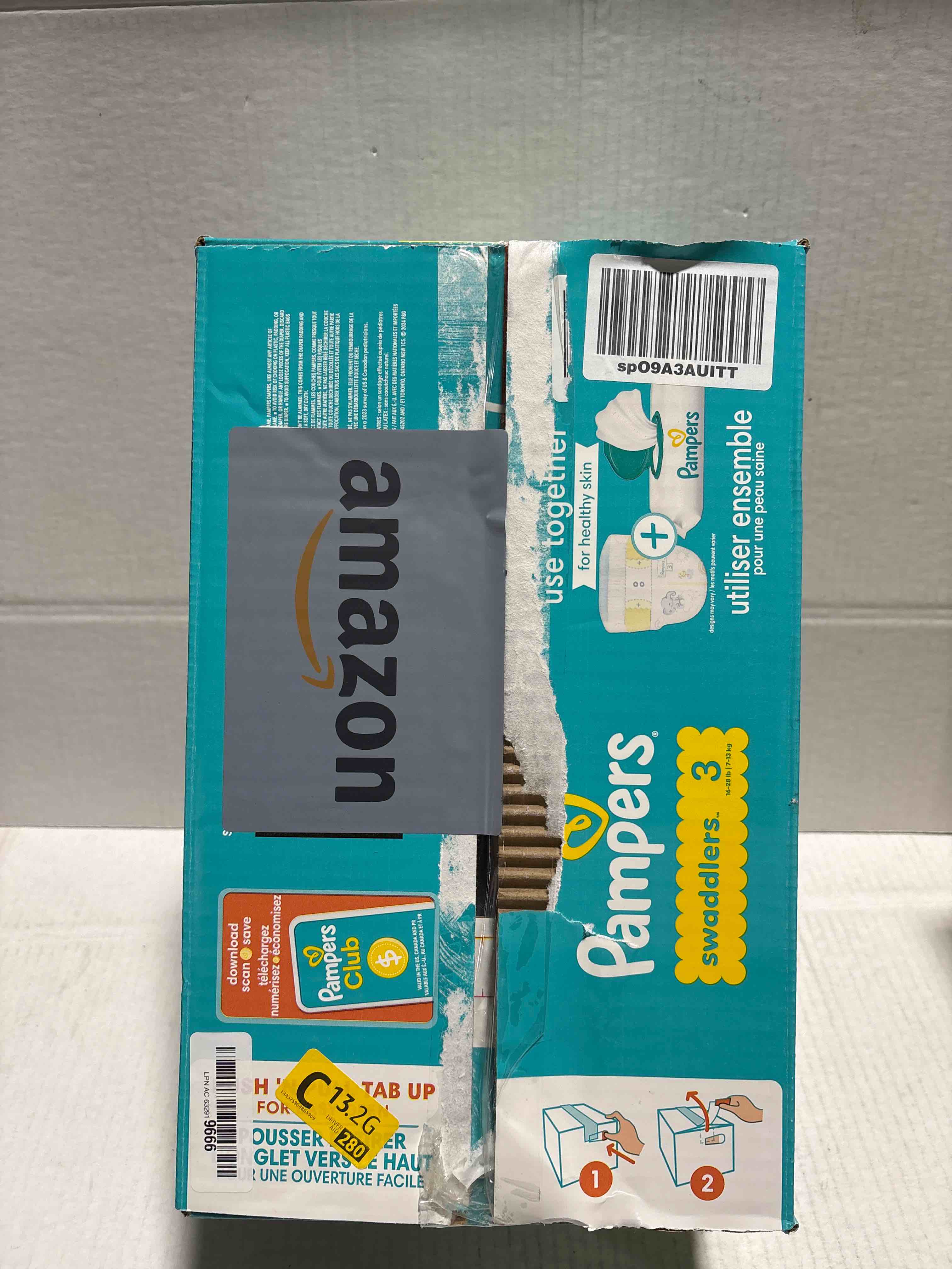 Condition photo showing New/Like New for Pampers Swaddlers Diapers, Size 3 (13-26 lbs), 78 Count, Absorbent, Keeps Baby Dry and Comfortable, Skin Safe Disposable Baby Diaper (Packaging May Vary) Size 3 78