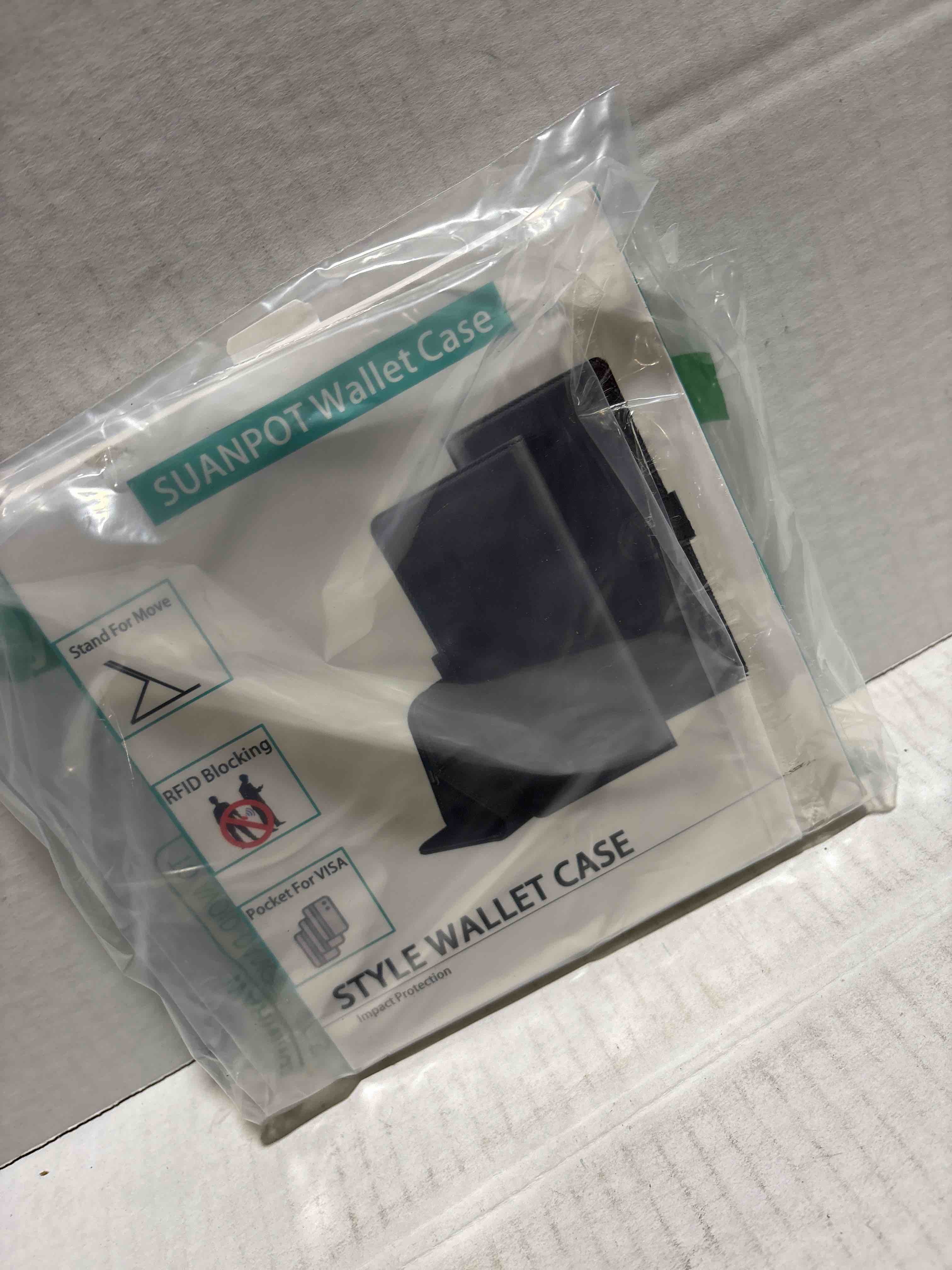 Condition photo showing New/Like New for SUANPOT for Samsung Galaxy S23 FE Wallet case ?RFID Blocking? Credit Card Holder,PU Leather Flip Folio Book Phone case Cover Women Men for Samsung S23 FE 5G case Wallet Light Coffee