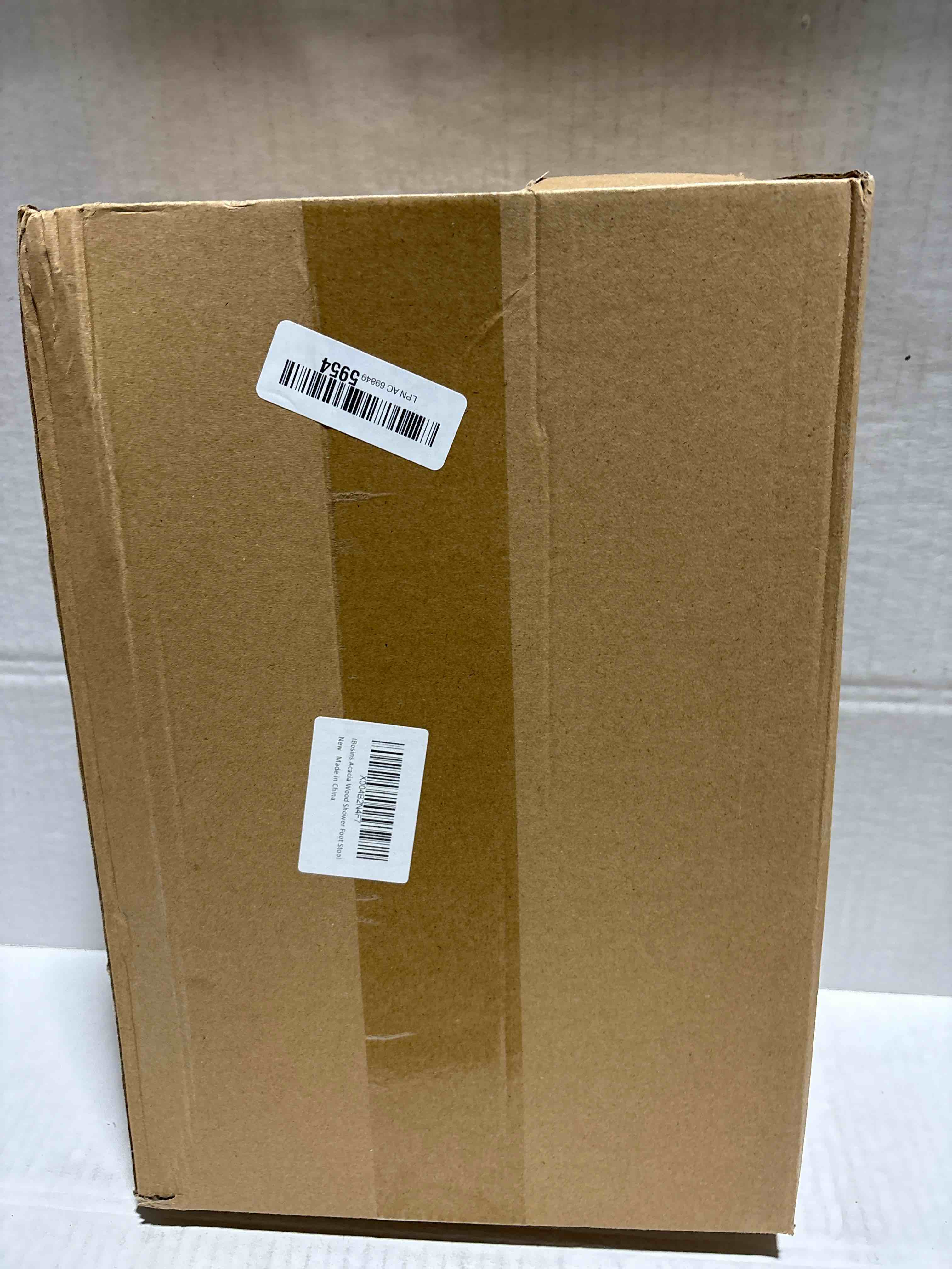 Condition photo showing New/Like New for IBosins Corner Shower Stool with Storage Shelf Shower Foot Rest for Shaving Legs Small Bench for Inside Shower to Sit on Bath Seat - Acacia Wood Acacia Wood Color