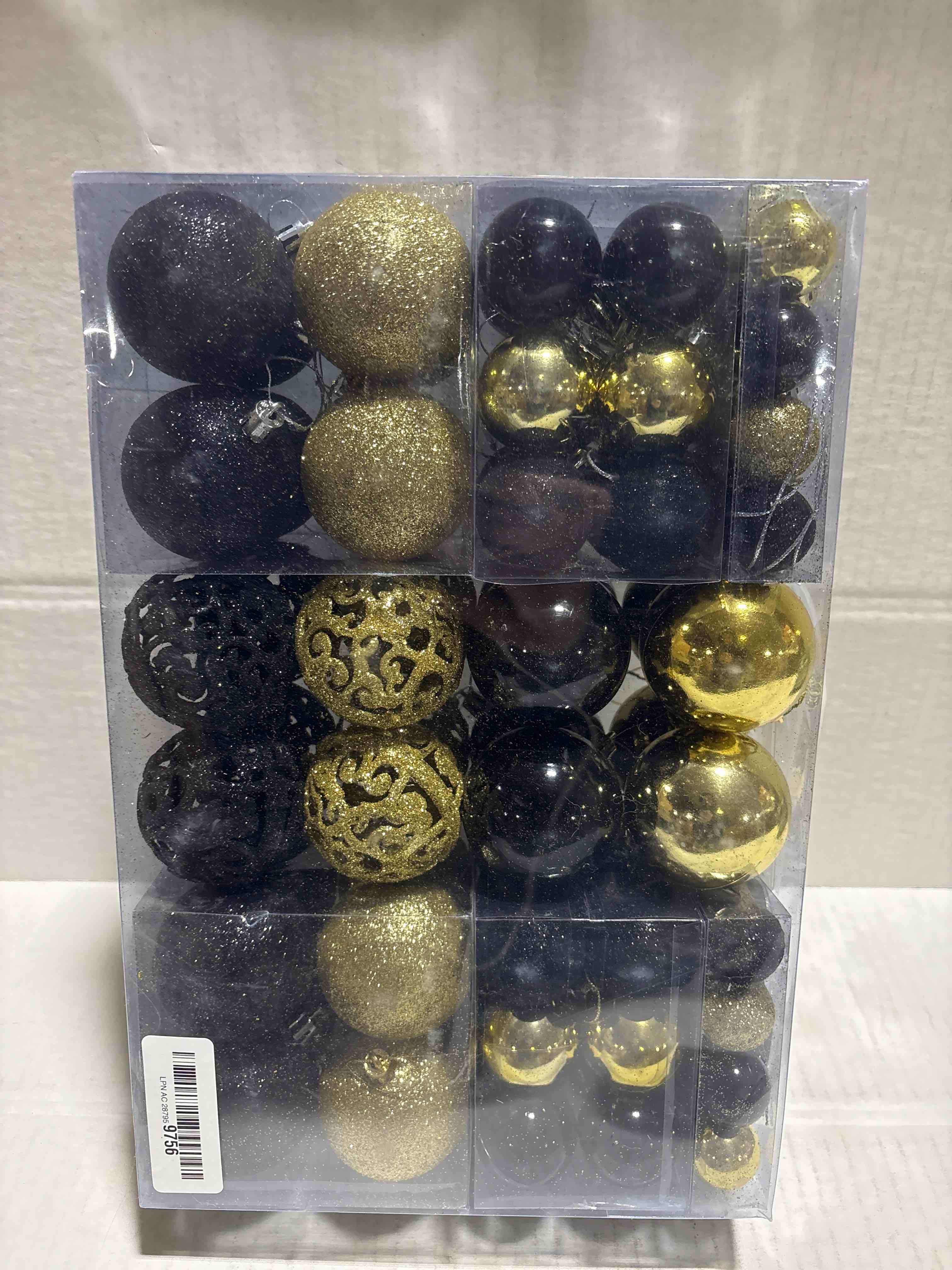 Condition photo showing New/Like New for 100PCS Christmas Balls Ornaments, Black+White Shatterproof Hanging Xmas Tree Decorations