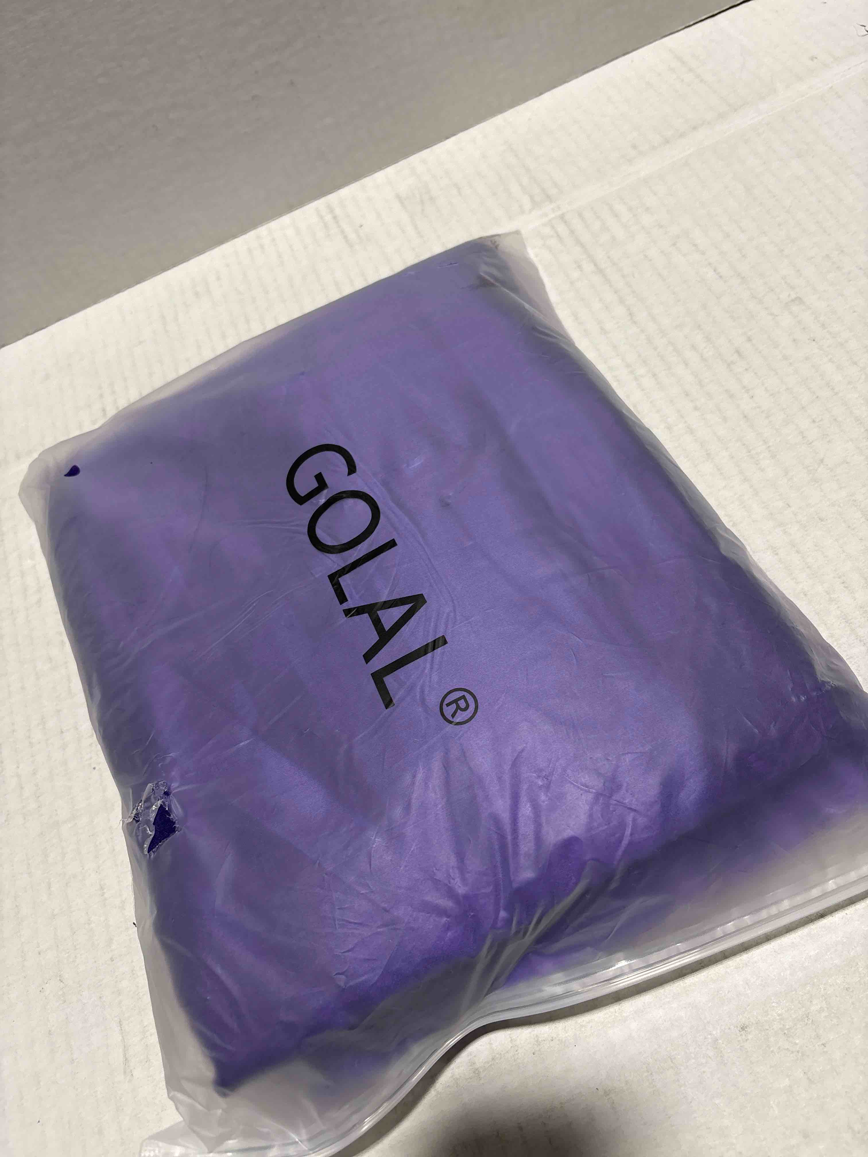 Condition photo showing New/Like New for Satin Sheets Full Size - 4 Pieces Luxury Silky Soft Bed Sheets, Wrinkle-Free Dark Purple Satin Silk Sheet Set with 1 Deep Pocket Fitted Sheet, 1 Flat Sheet, 2 Pillow Cases Full Dark Purple